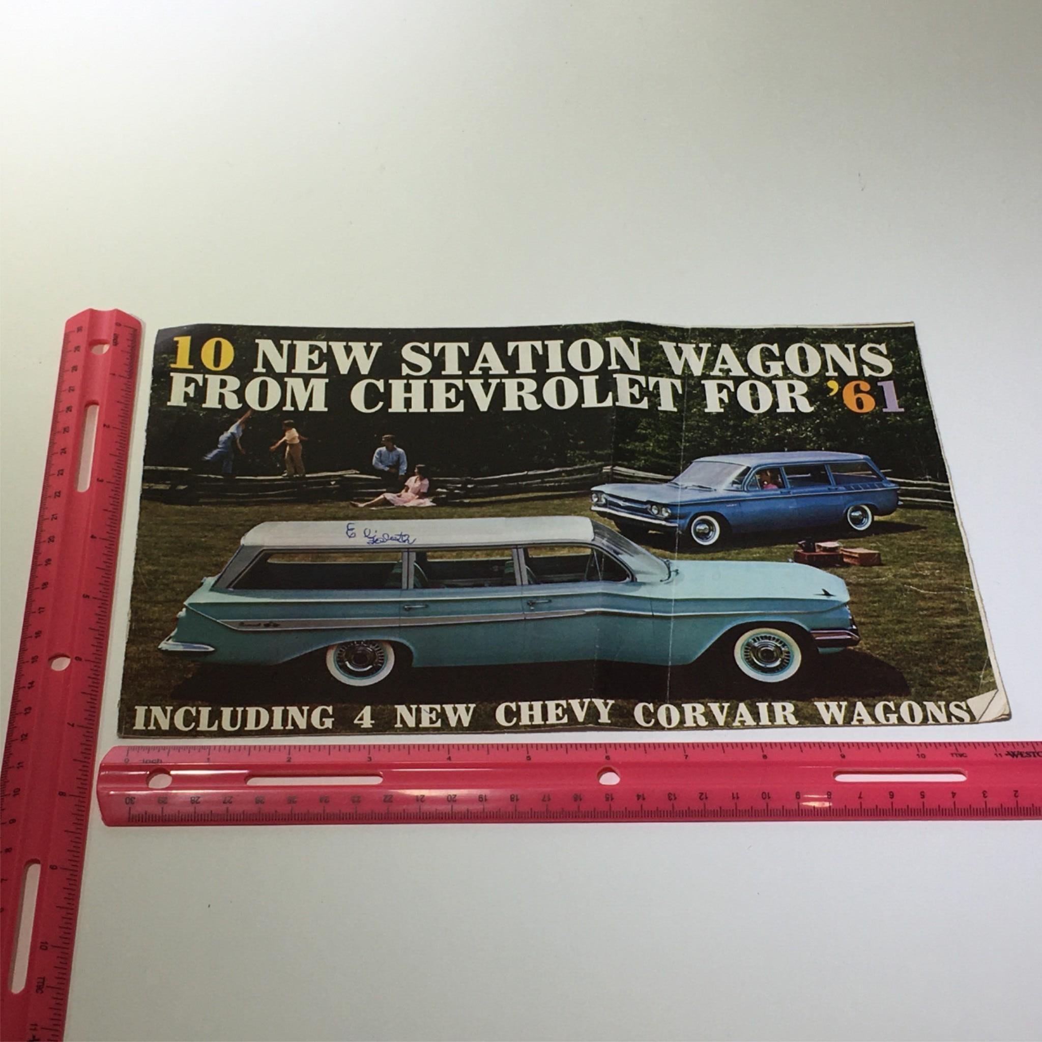 1961 10 New Station Wagons for Chevrolet 4 Chevy Corvair Wagons Catalog Brochure