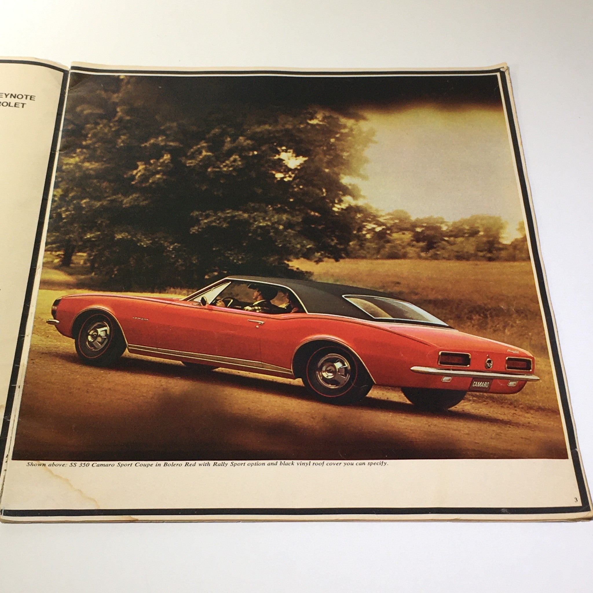 Chevrolet SS 350 Camaro Sport Coupe in Bolero Red Rally Car Catalog Brochure