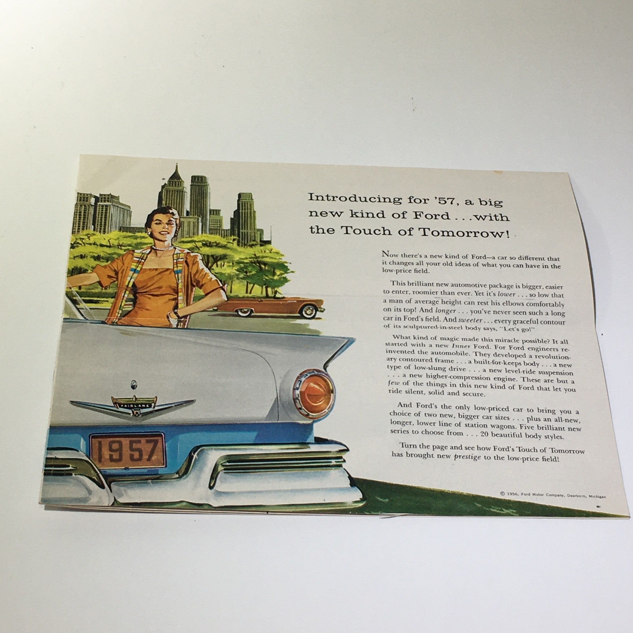 1957 Ford Touch of Tomorrow Master-Guide Power Steering Car Catalog Brochure