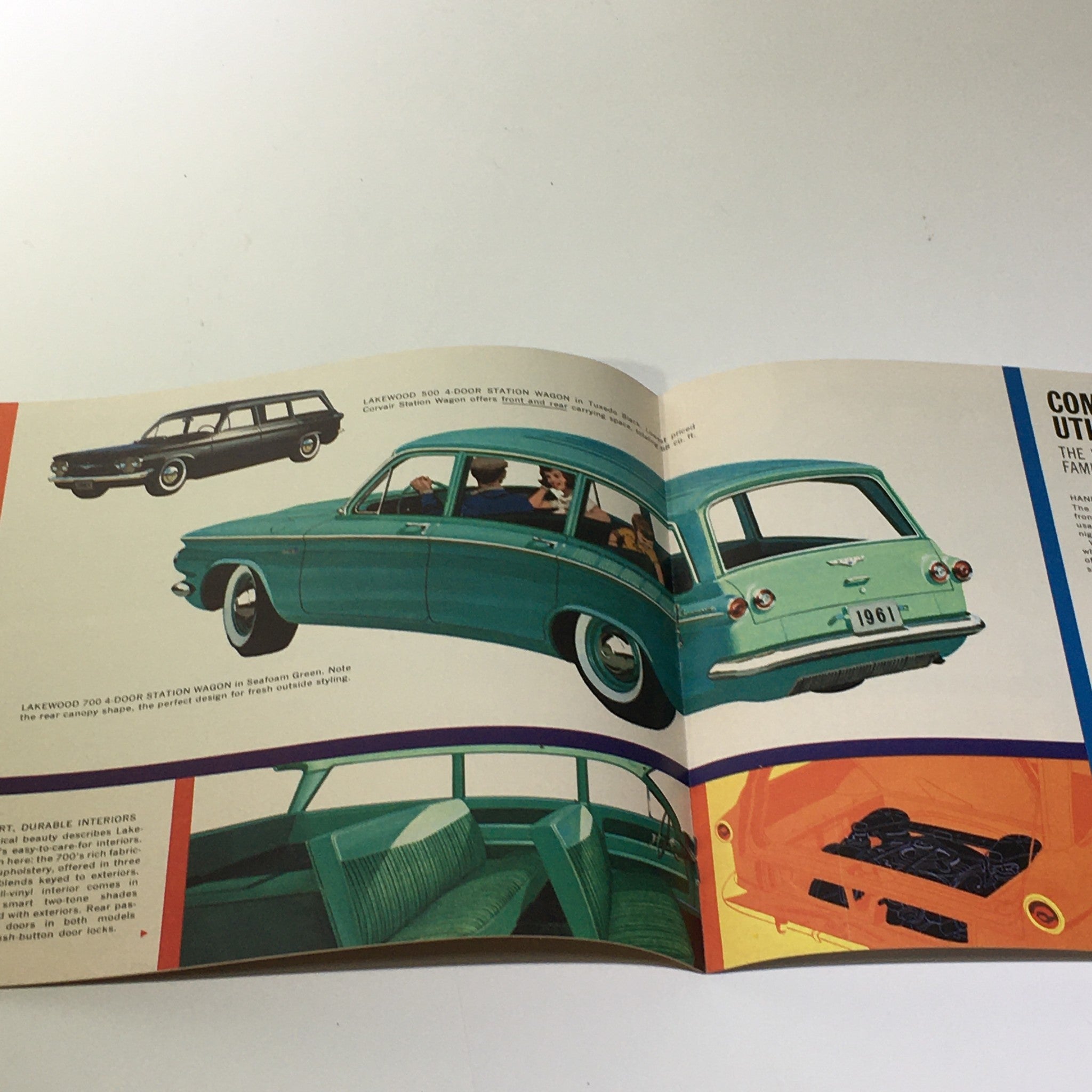 1961 Chevy Corvair 4 New Wagons Lakewood 700 4-Door Station Wagon Car Catalog