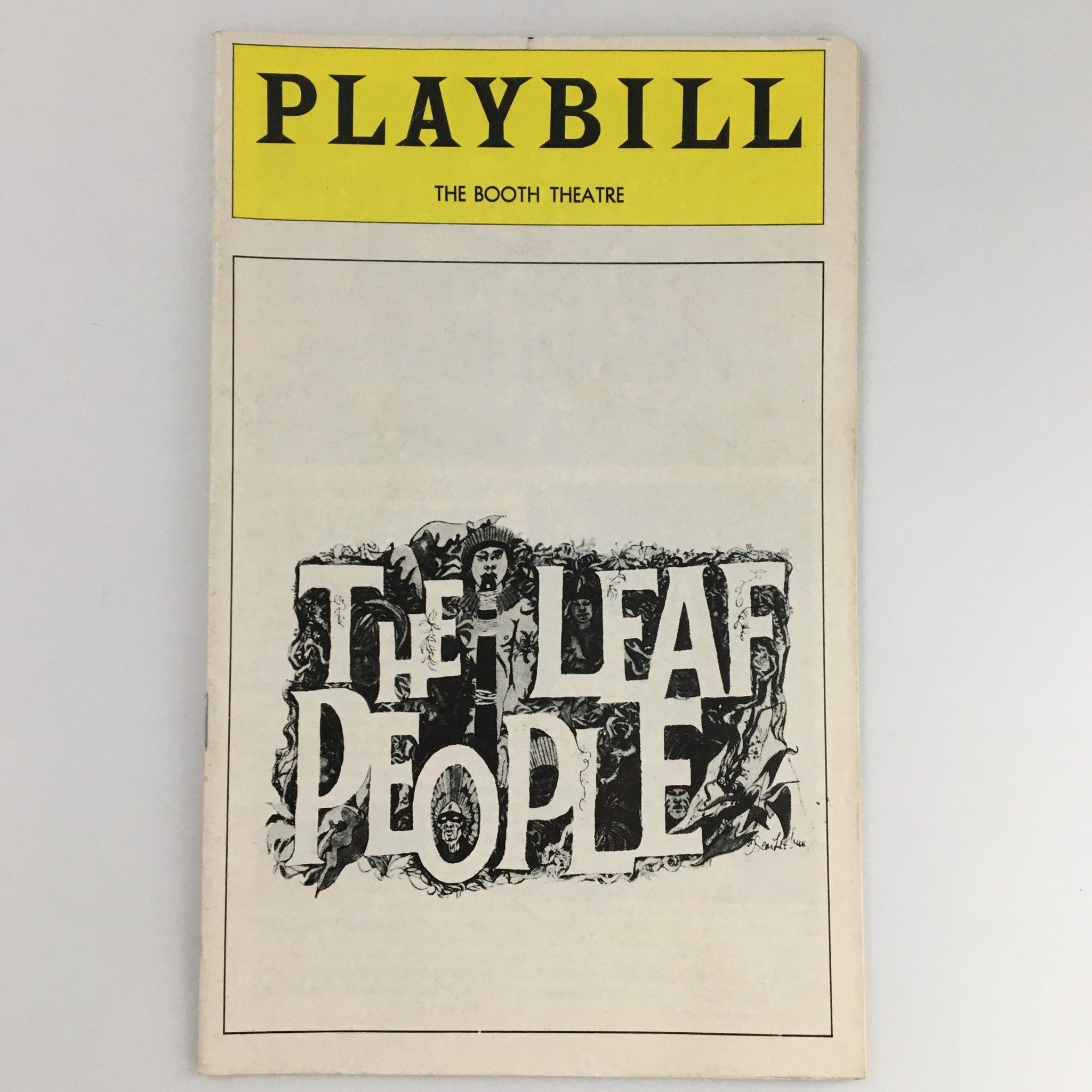 1975 Playbill The Booth Theatre The Leaf People Dennis J Reardon, Joseph Papp