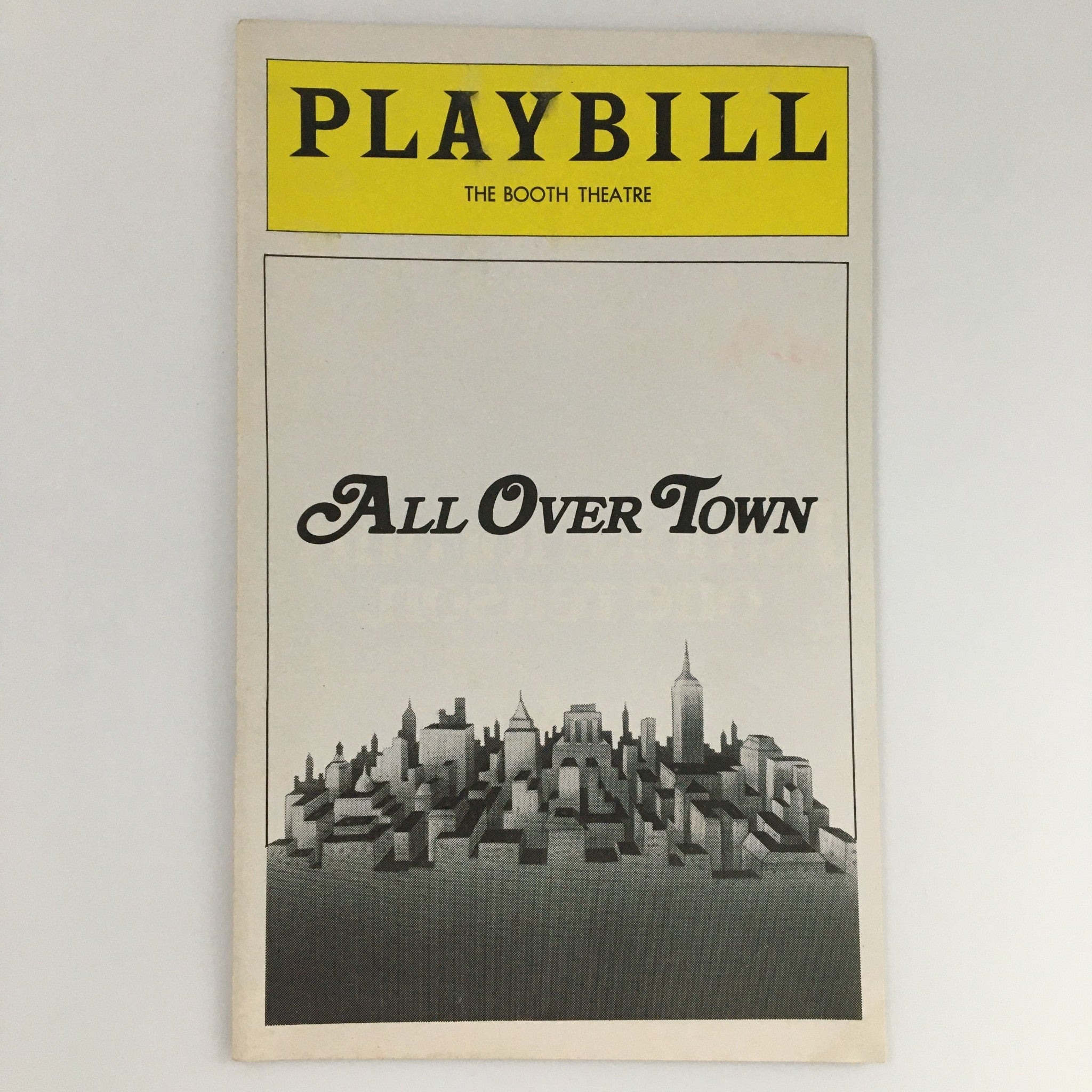 1975 Playbill The Booth Theatre All Over Town George S. Irving and Jim Jansen