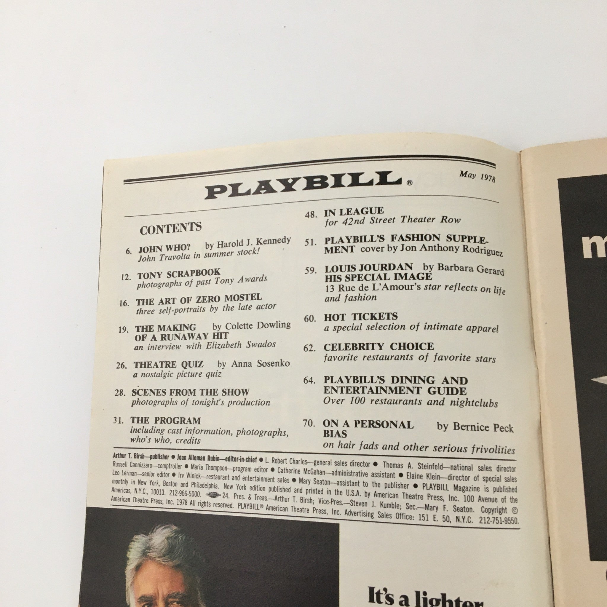 1978 Playbill 46th Street Theatre Working Craig Carnella and Micki Grant