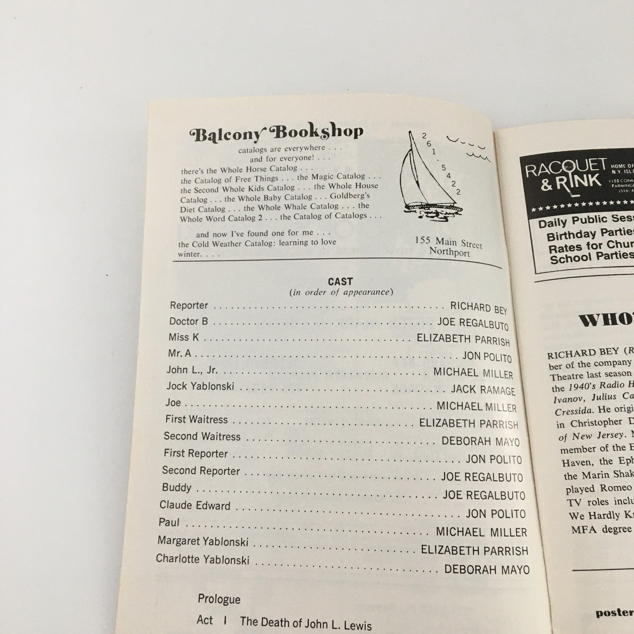 1978 Playbill PAF Playhouse The Killing of Yablonski Richard Bey Deborah Mayo