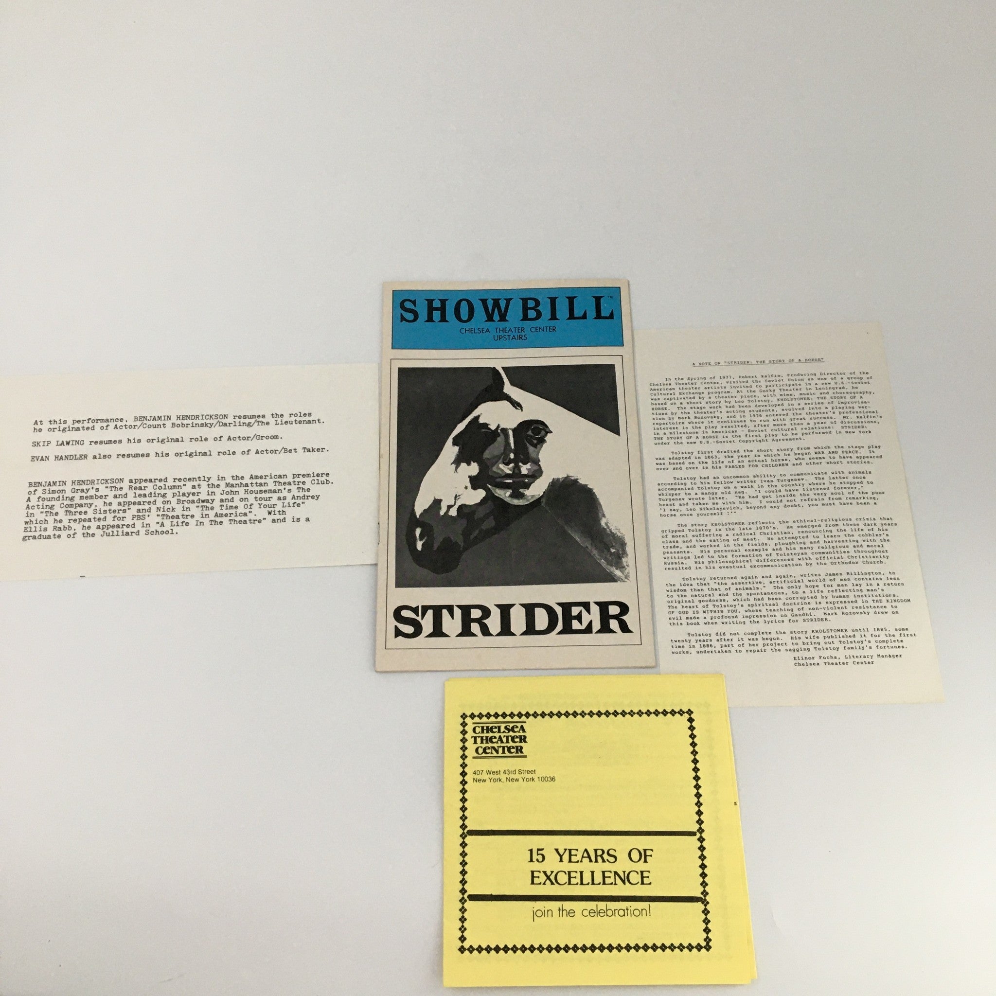 1979 Showbill Chelsea Theatre Center Upstairs Strider The Story of a Horse