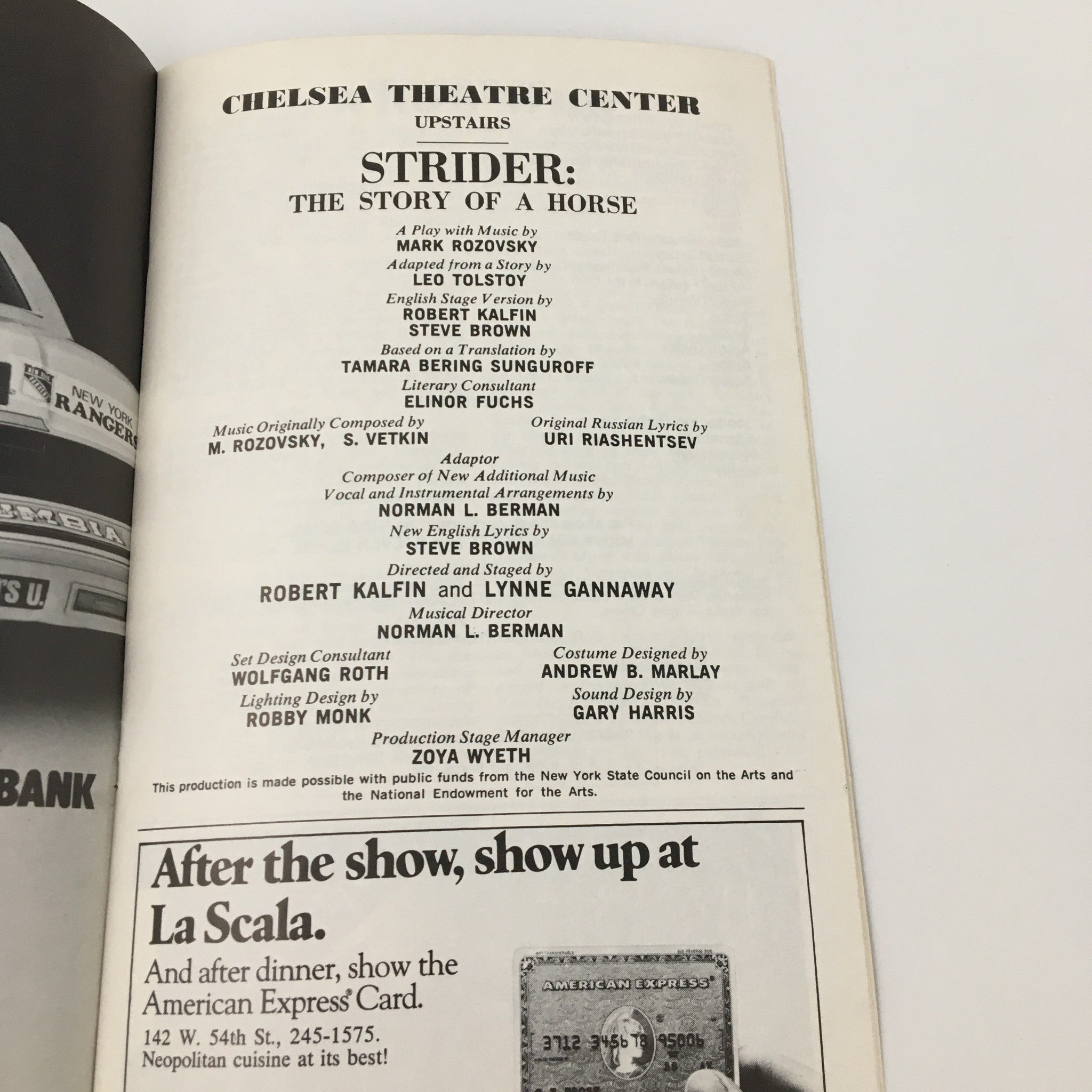 1979 Showbill Chelsea Theatre Center Upstairs Strider The Story of a Horse