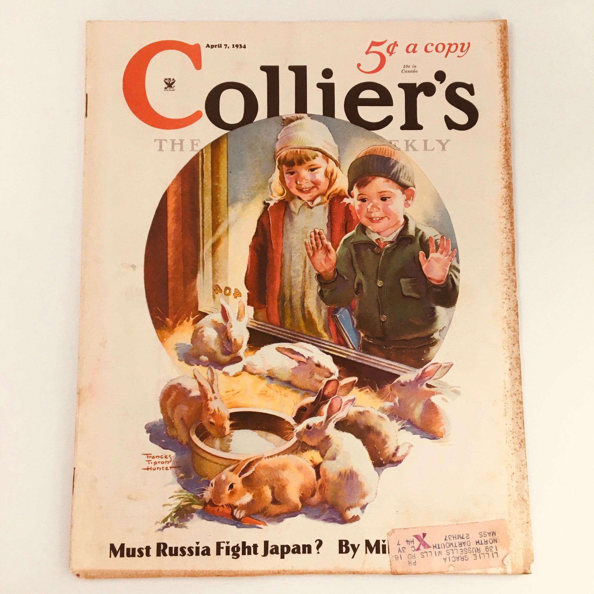 VTG Collier's Magazine April 7 1934 Easter Bunnies by Francis Tipton Hunter