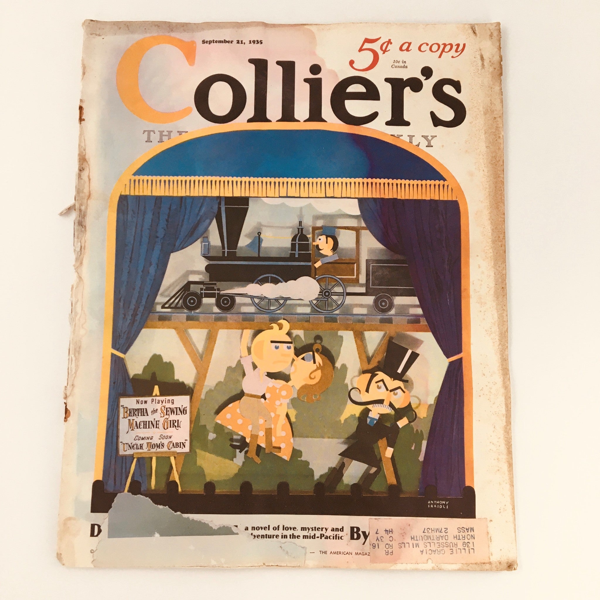 VTG Collier's Magazine September 21 1935 Bertha The Sewing Machine Girl Feature