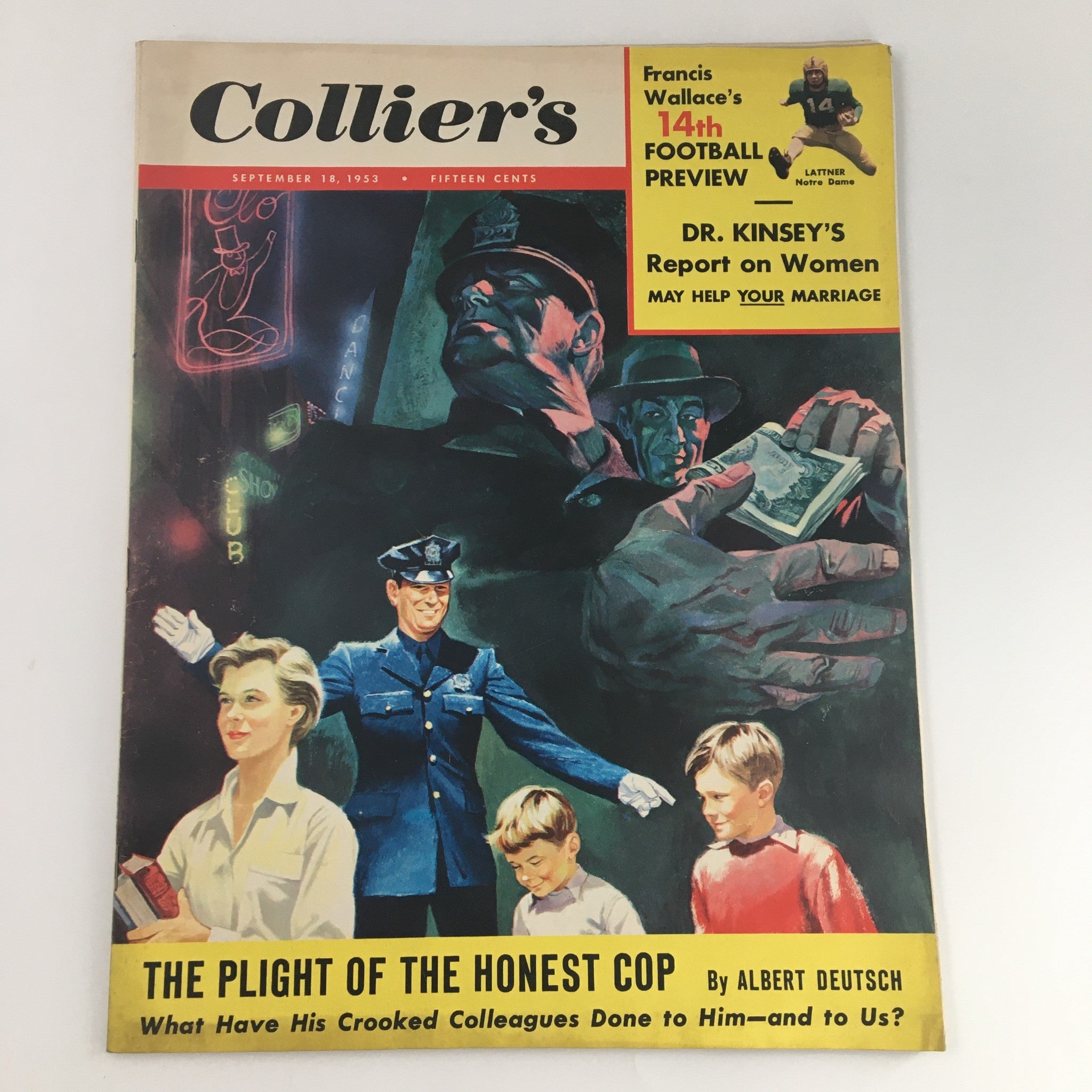 VTG Collier's Magazine September 18 1953 The Plight of the Honest Cop, Newsstand