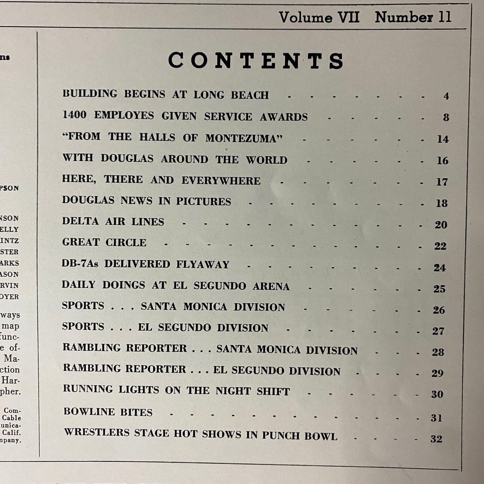 Douglas Airview Magazine November 1940 Halls of Montezuma No Label VG