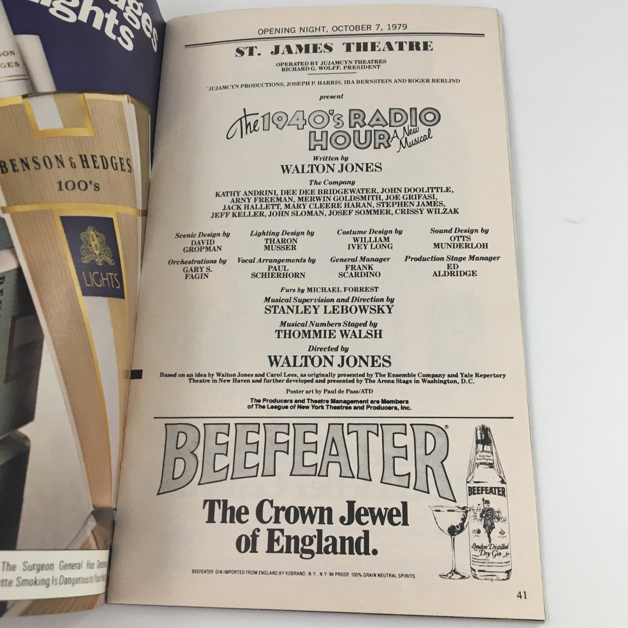 1979 Playbill St. James Theatre The 1940's Radio Hour Musical Kathy Andrini