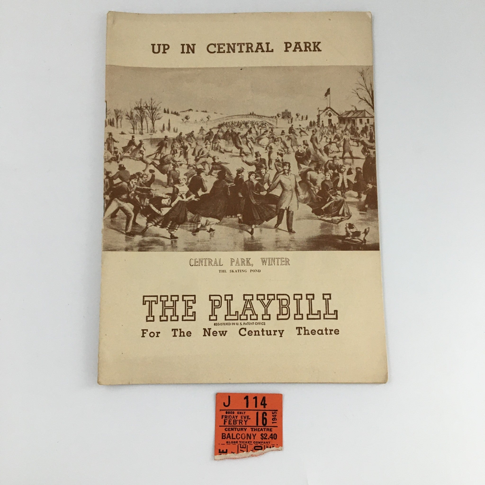 1945 Playbill The New Century Theatre 'Up In Central Park' Wilbur Evans