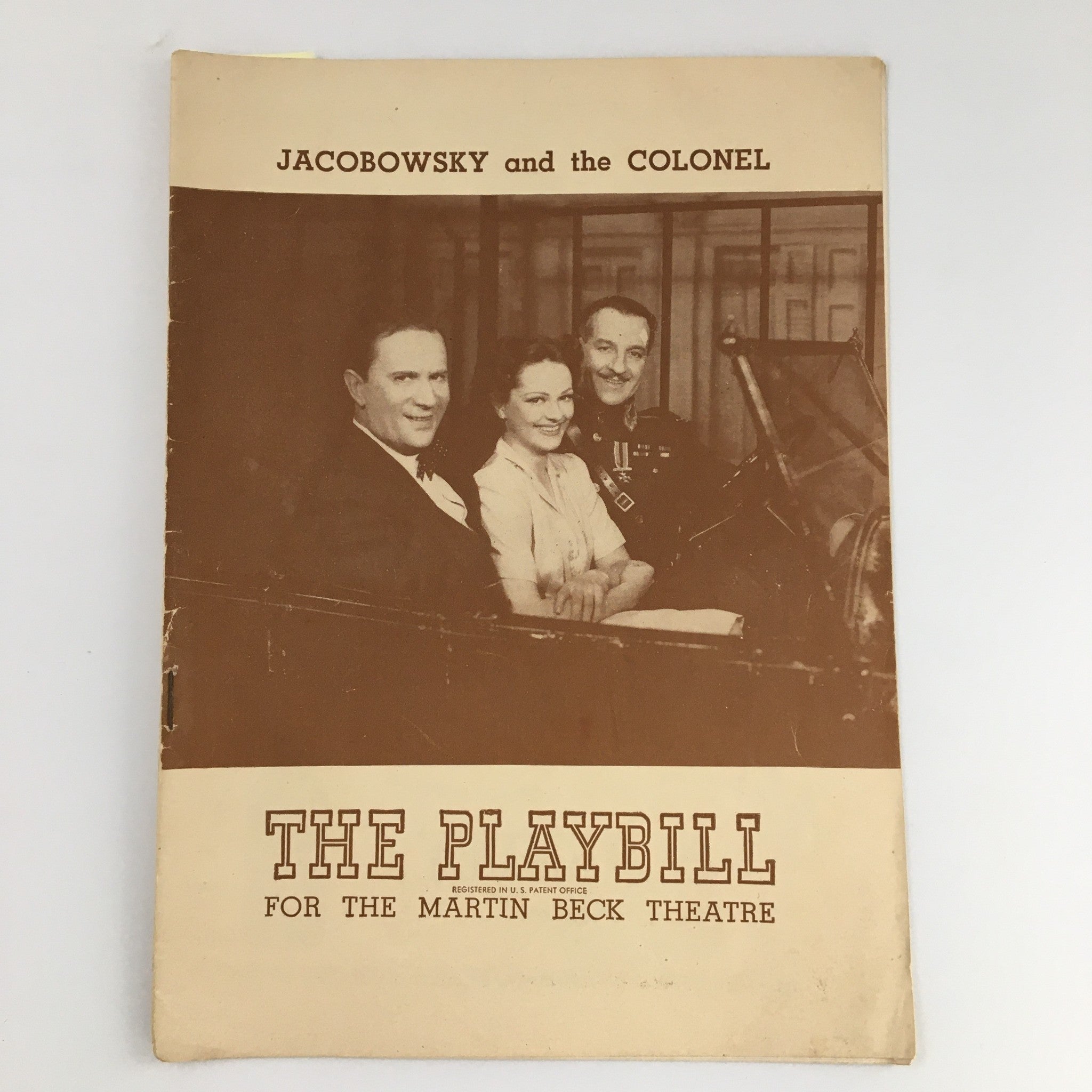 1945 Playbill The Martin Beck Theatre 'Jacobowsky and the Colonel' Louis Calhern