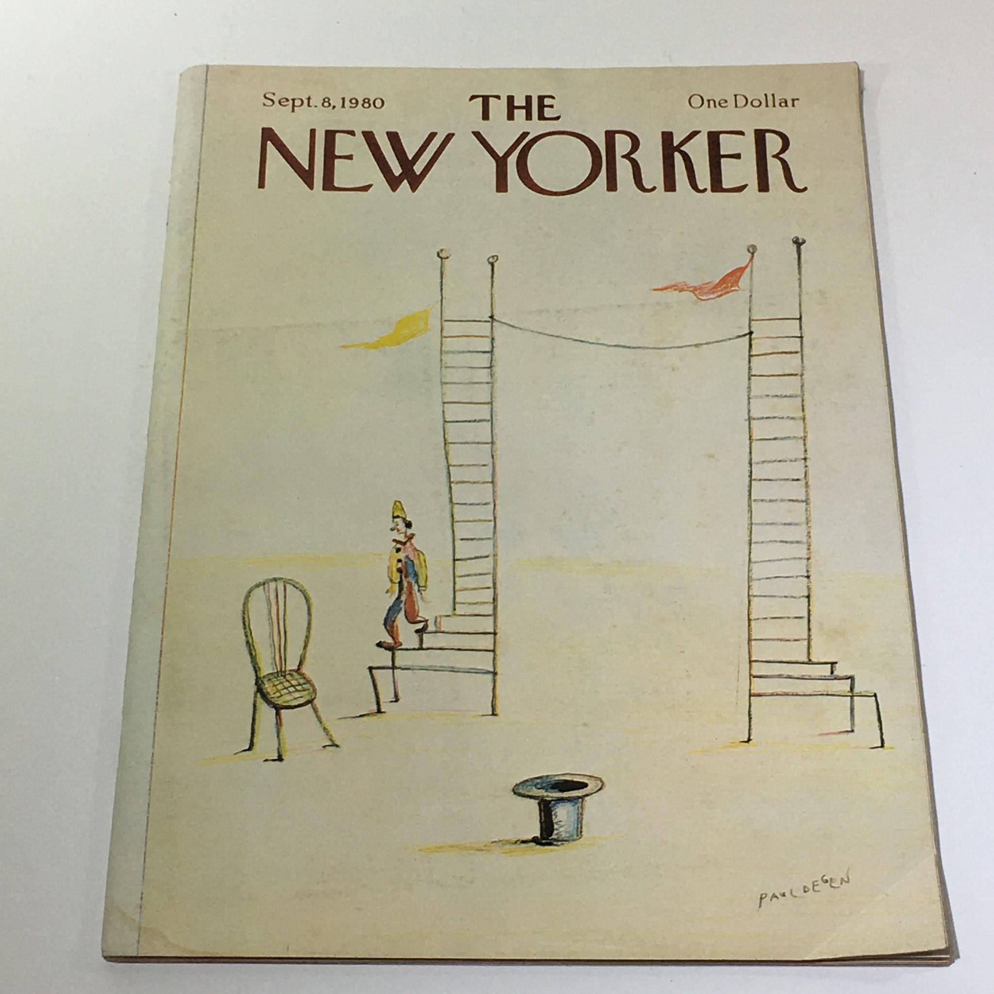 The New Yorker Magazine September 8 1980 Full Theme Cover by Paul Degen No Label