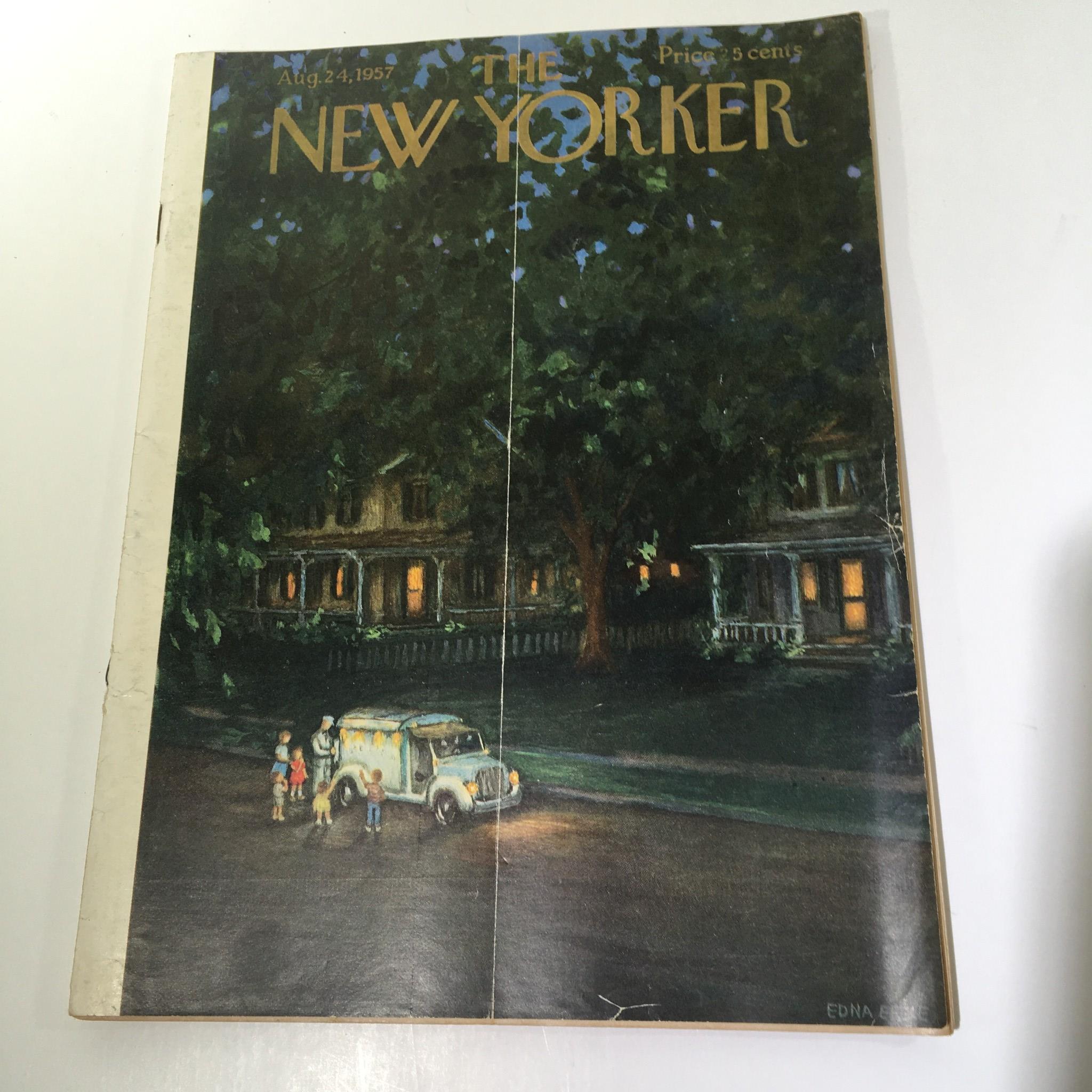 The New Yorker Magazine August 24 1957 Full Theme Cover by Edna Eicke No Label