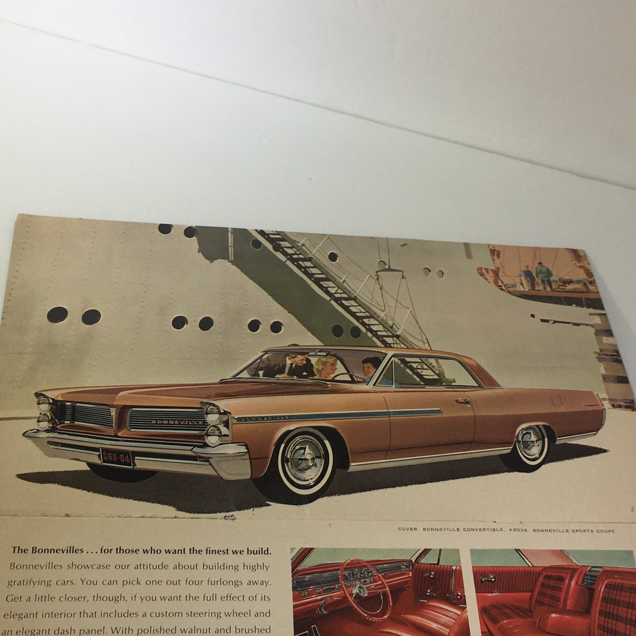 1963 Pontiacs' The Bonnevilles Convertible 2-Door Sedan Car Catalog Brochure