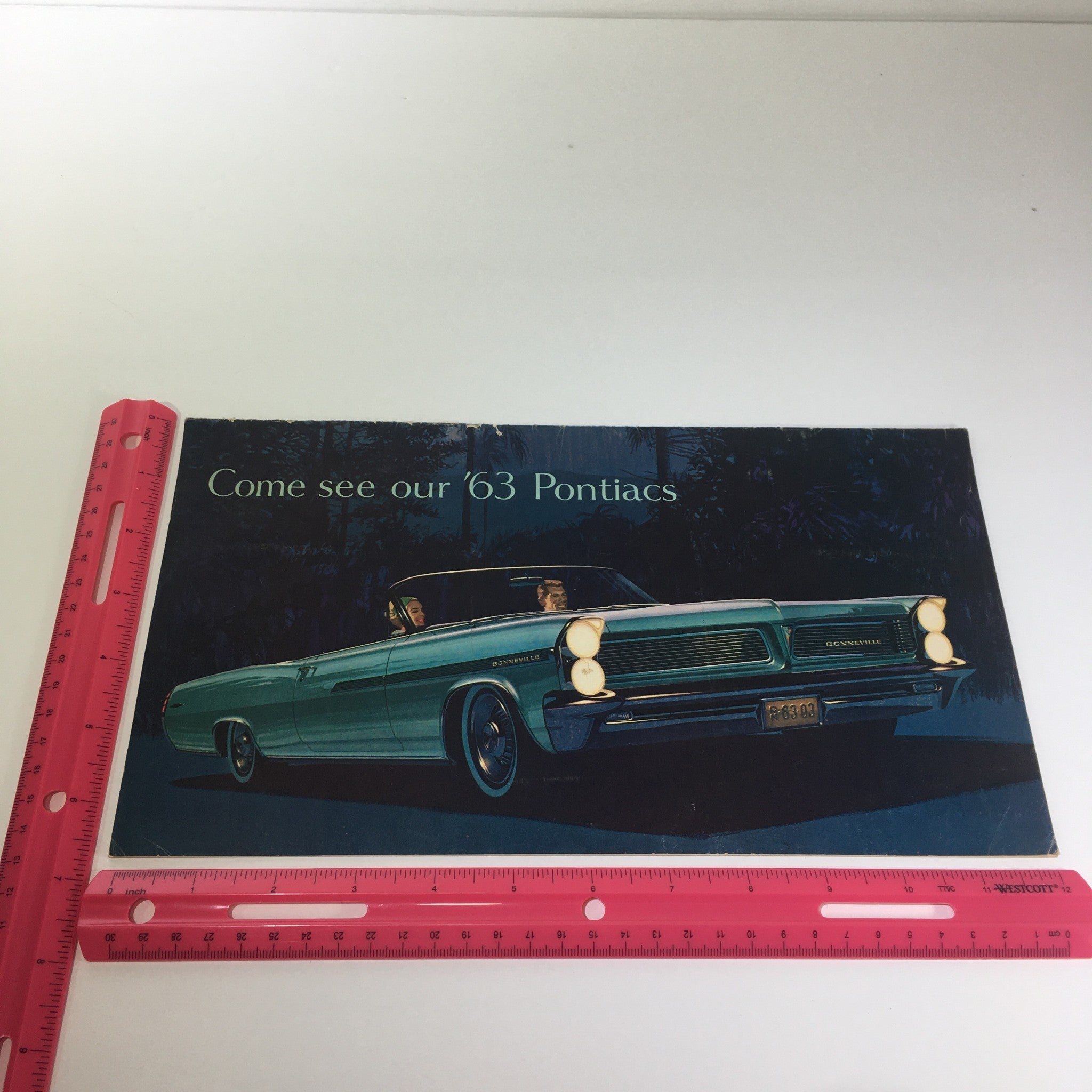 1963 Pontiacs' The Bonnevilles Convertible 2-Door Sedan Car Catalog Brochure