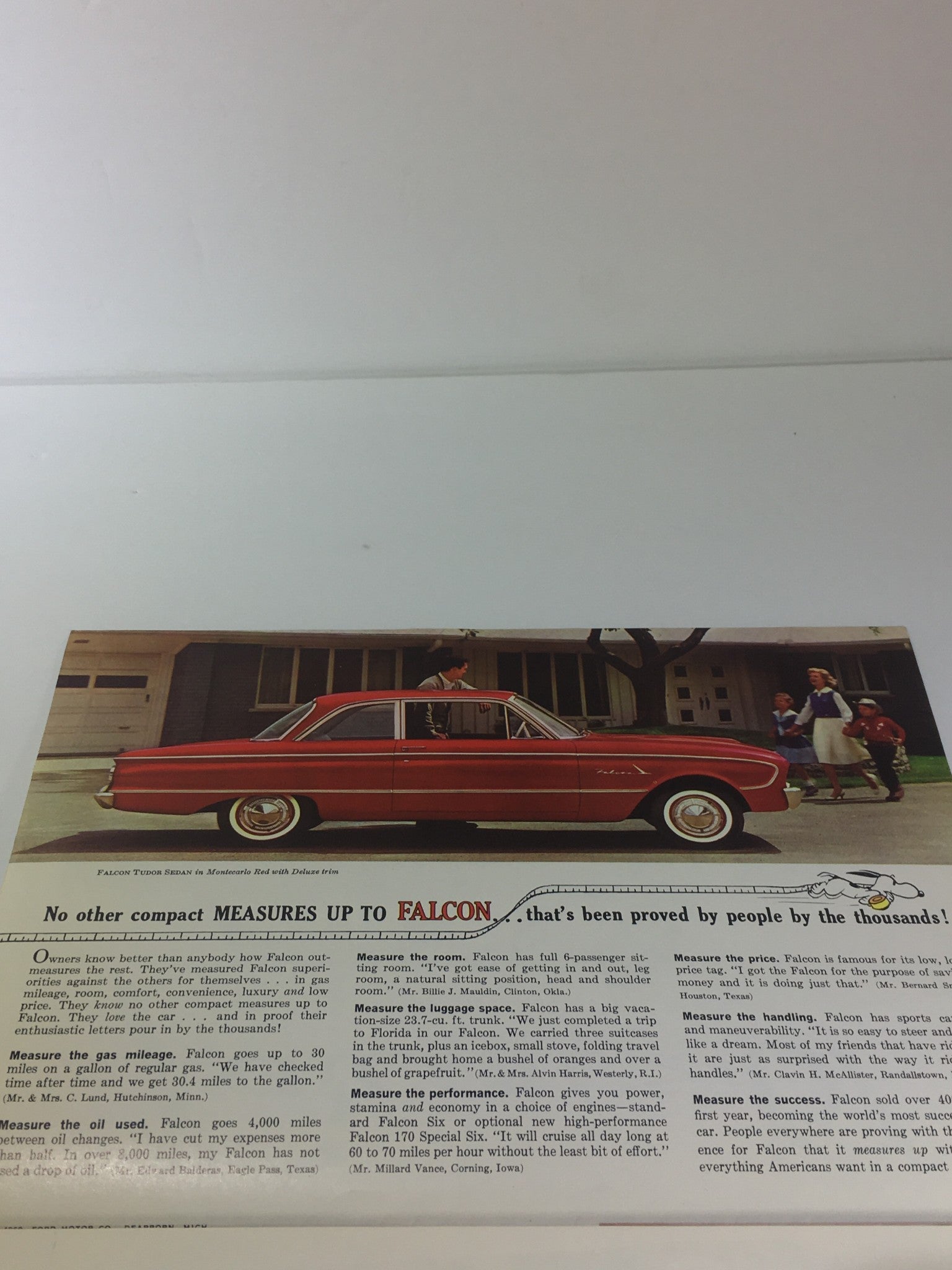 1961 Ford Falcon Fordomatic 2-Speed 85-Hp 101-Hp Falcon Six Car Catalog Brochure