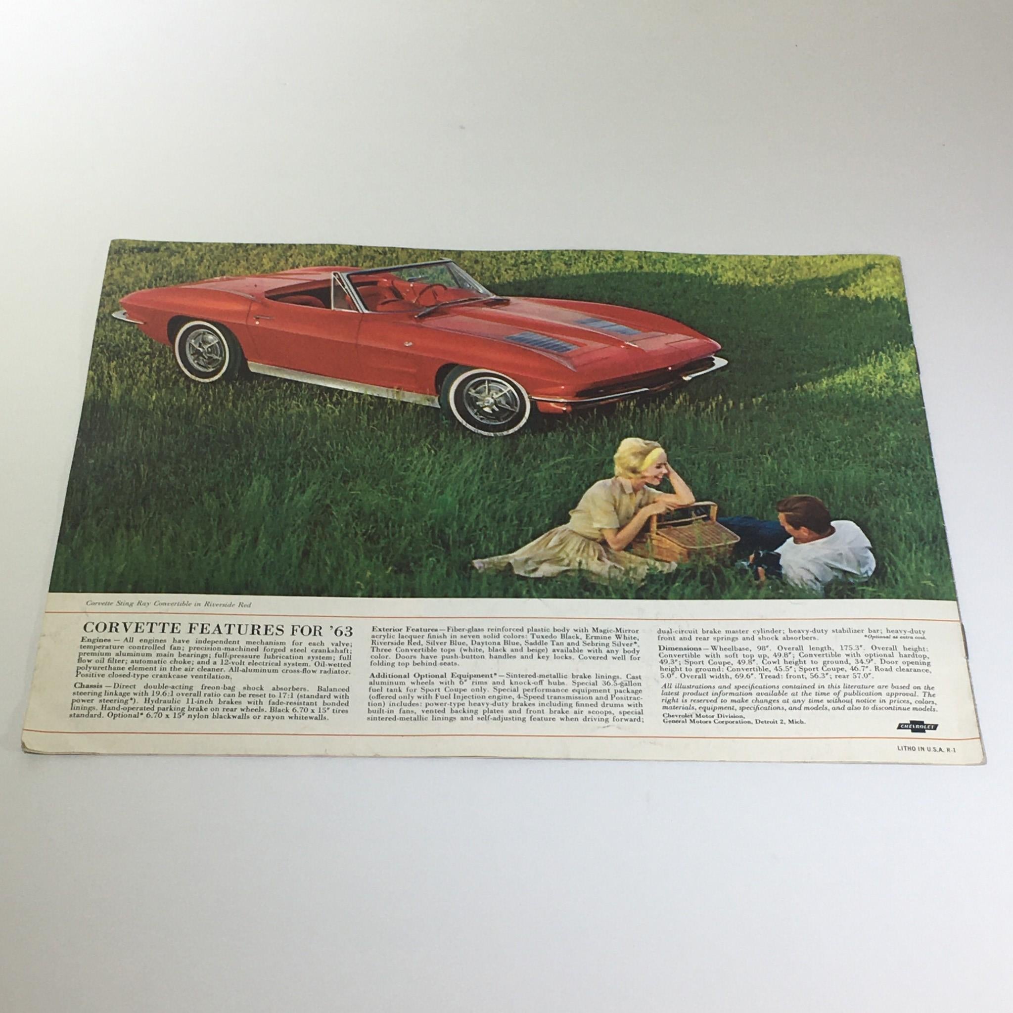 1963 The New Corvette Sting Ray Sport Coupe 12-V Electrical System Car Brochure