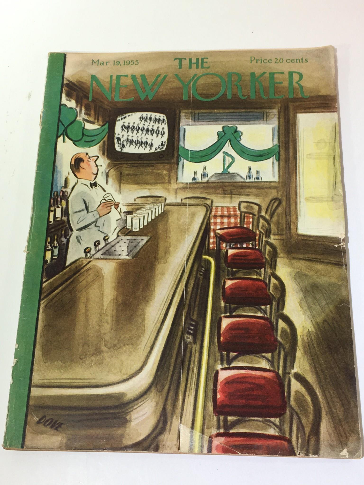 The New Yorker Magazine March 19 1955 Full Theme Cover by Leonard Dove No Label