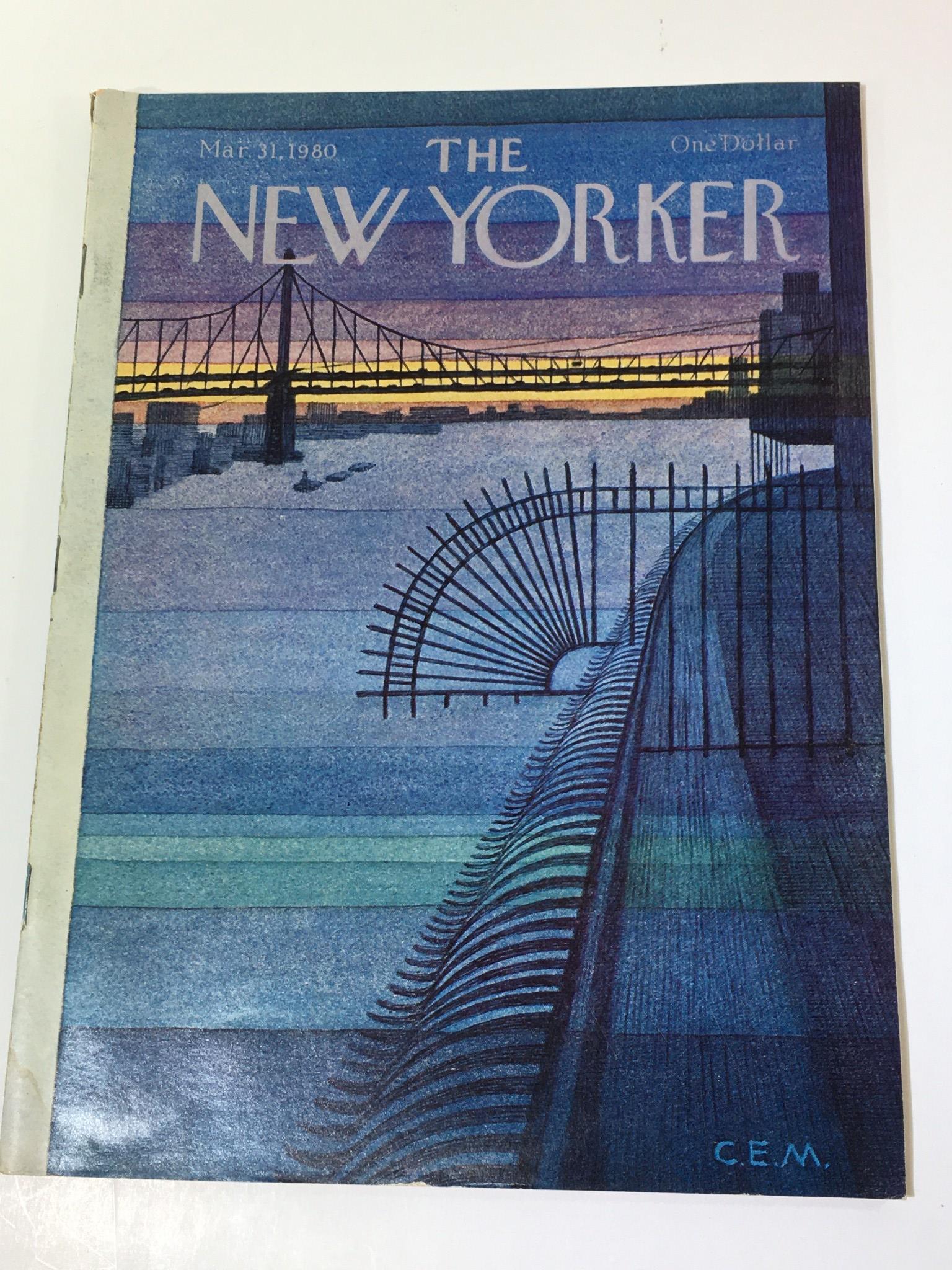 The New Yorker Magazine March 31 1980 Full Theme Cover by Charles E. Martin