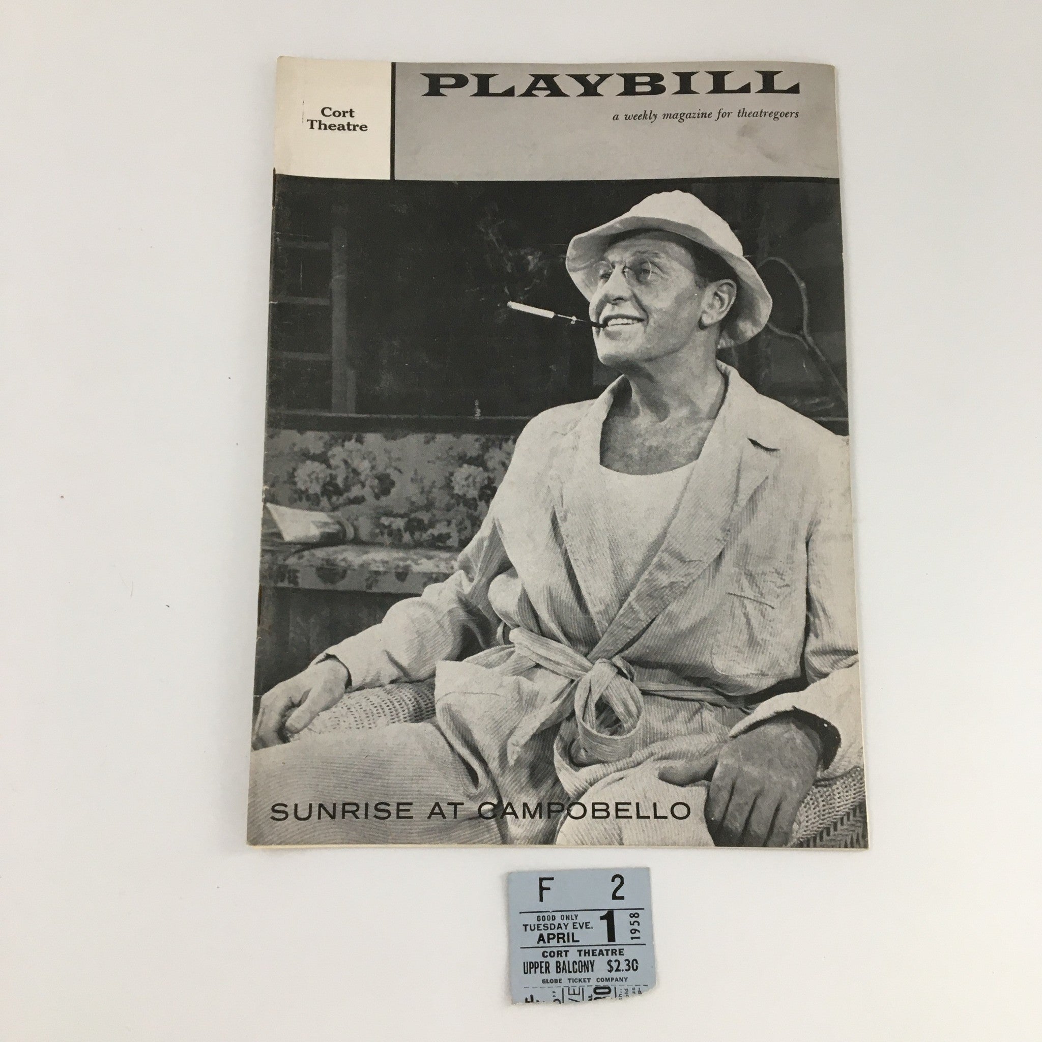 1958 Playbill Cort Theatre 'Sunrise at Campobello' Dore Schary, Mary Fickett