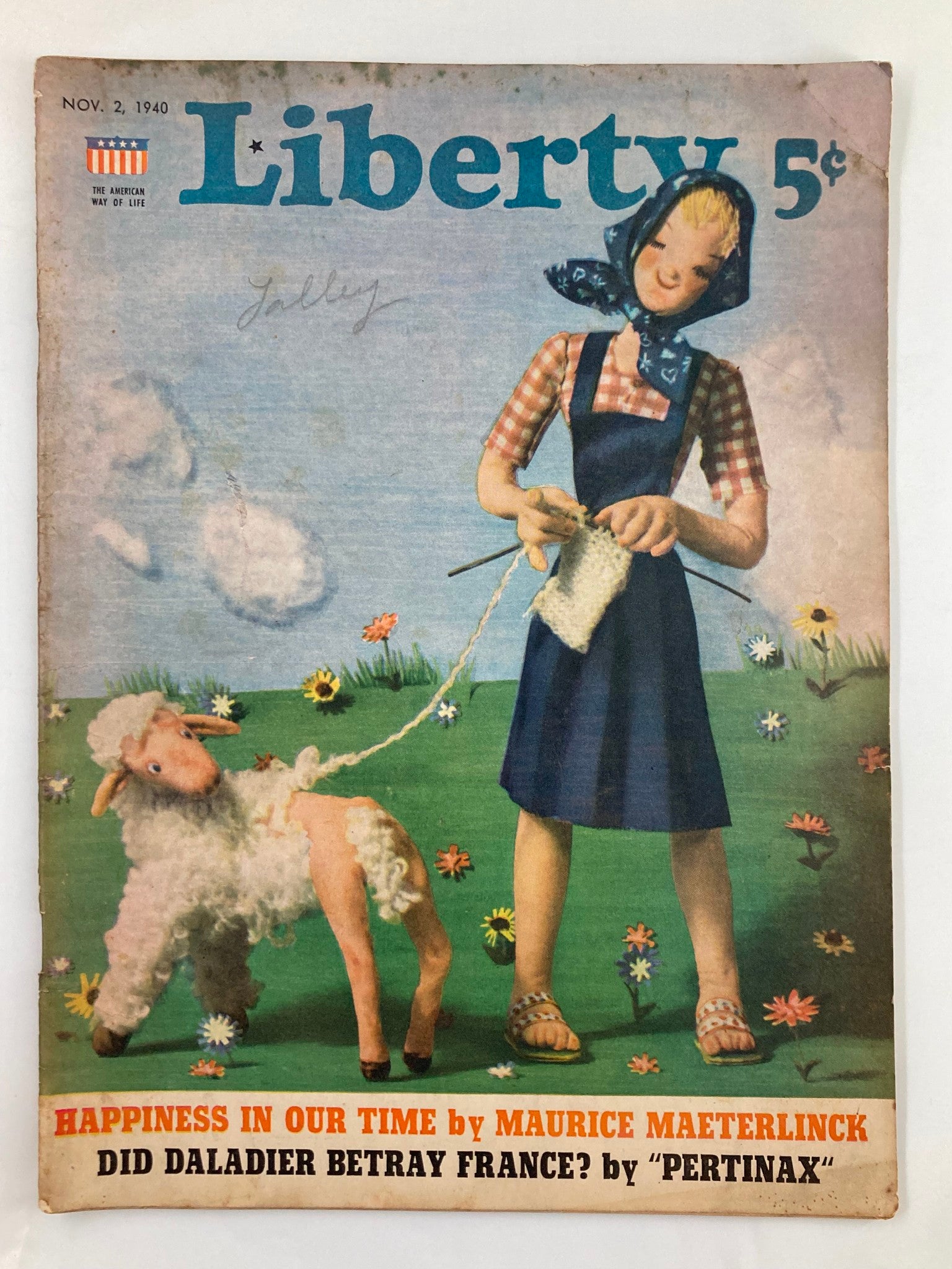 VTG Liberty Magazine November 2 1940 Happiness in Our Time No Label