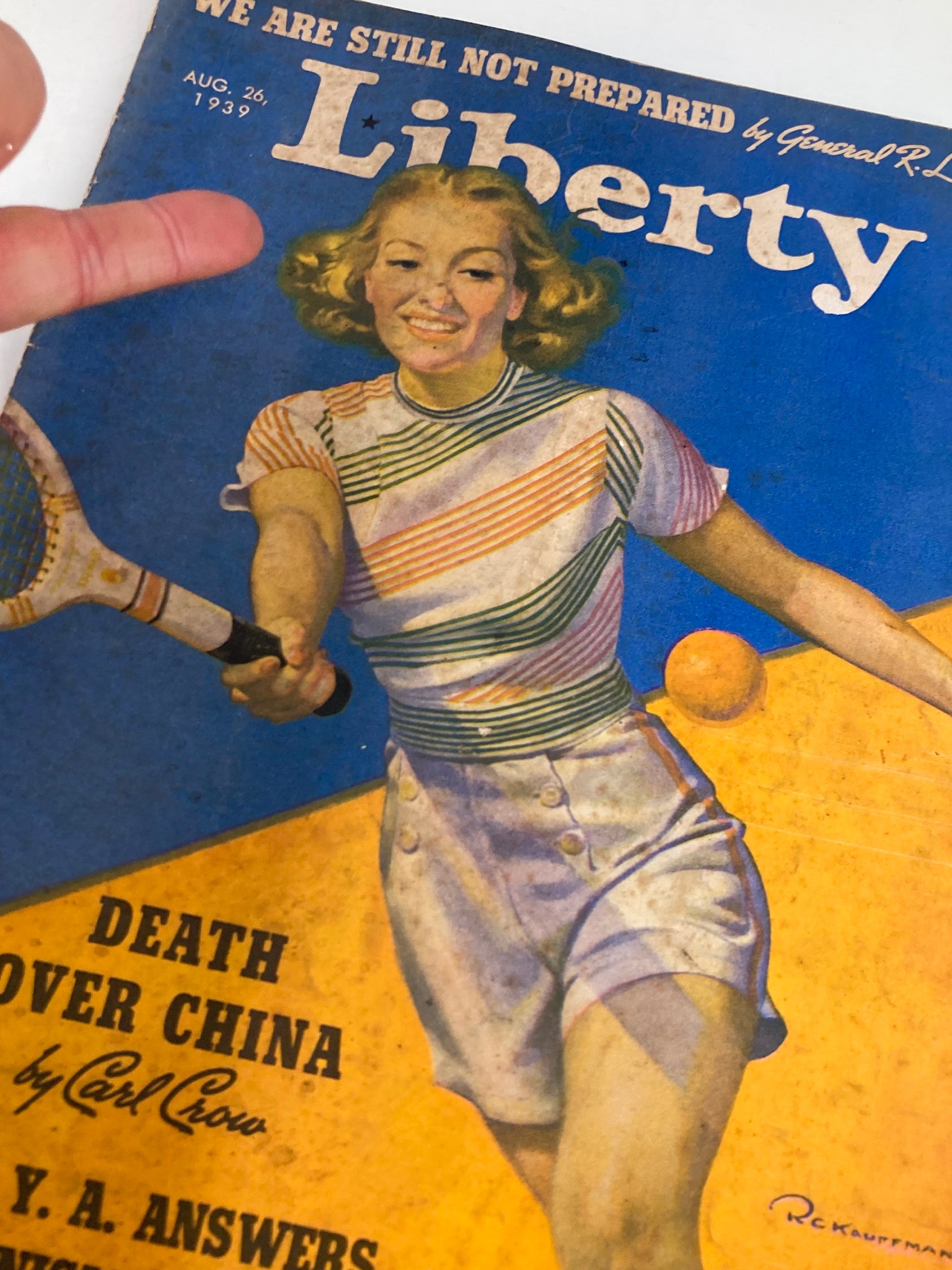 VTG Liberty Magazine August 26 1939 Death Over China by Carl Crow No Label