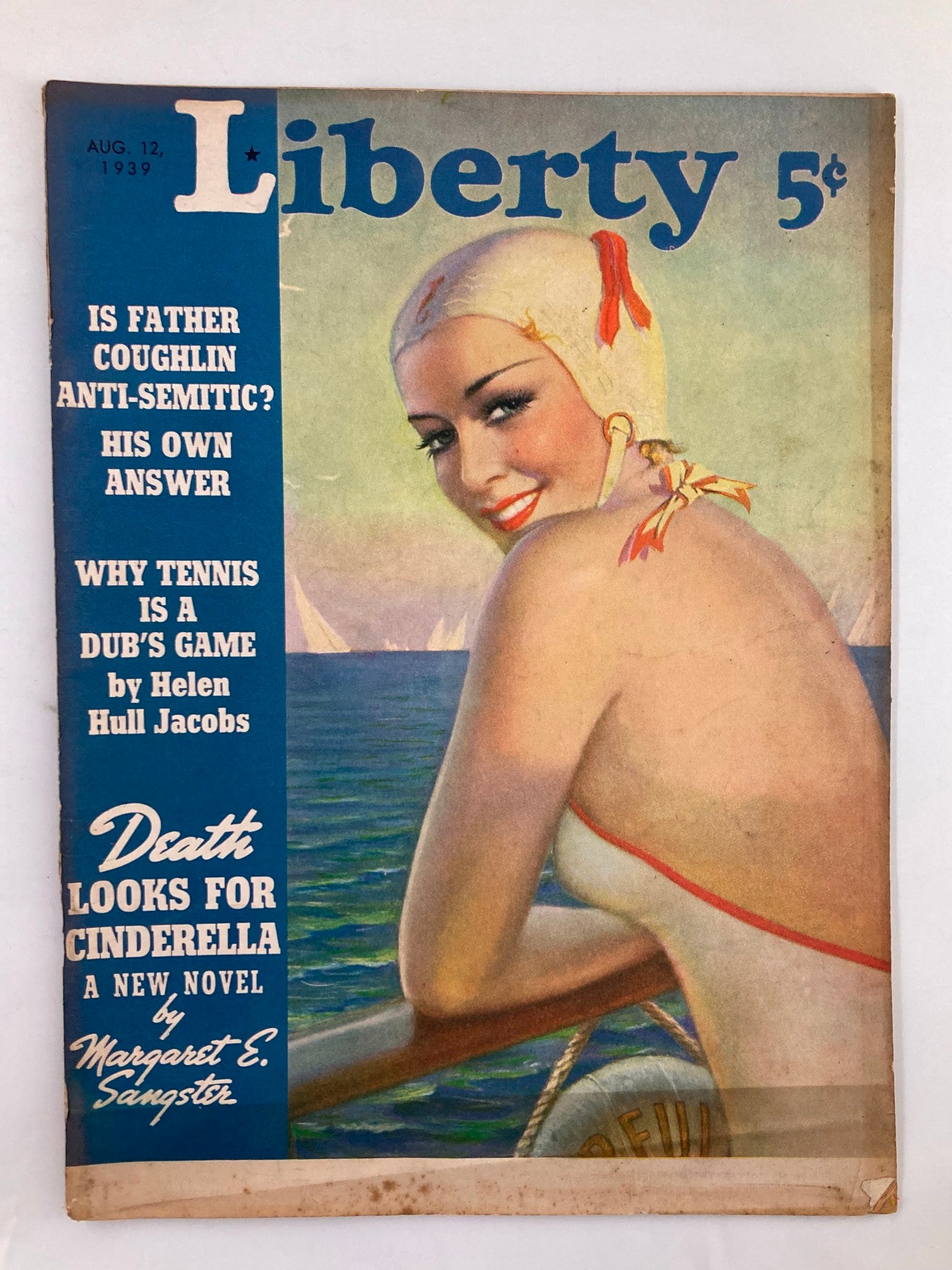 VTG Liberty Magazine August 12 1939 Death Looks for Cinderella Novel No Label