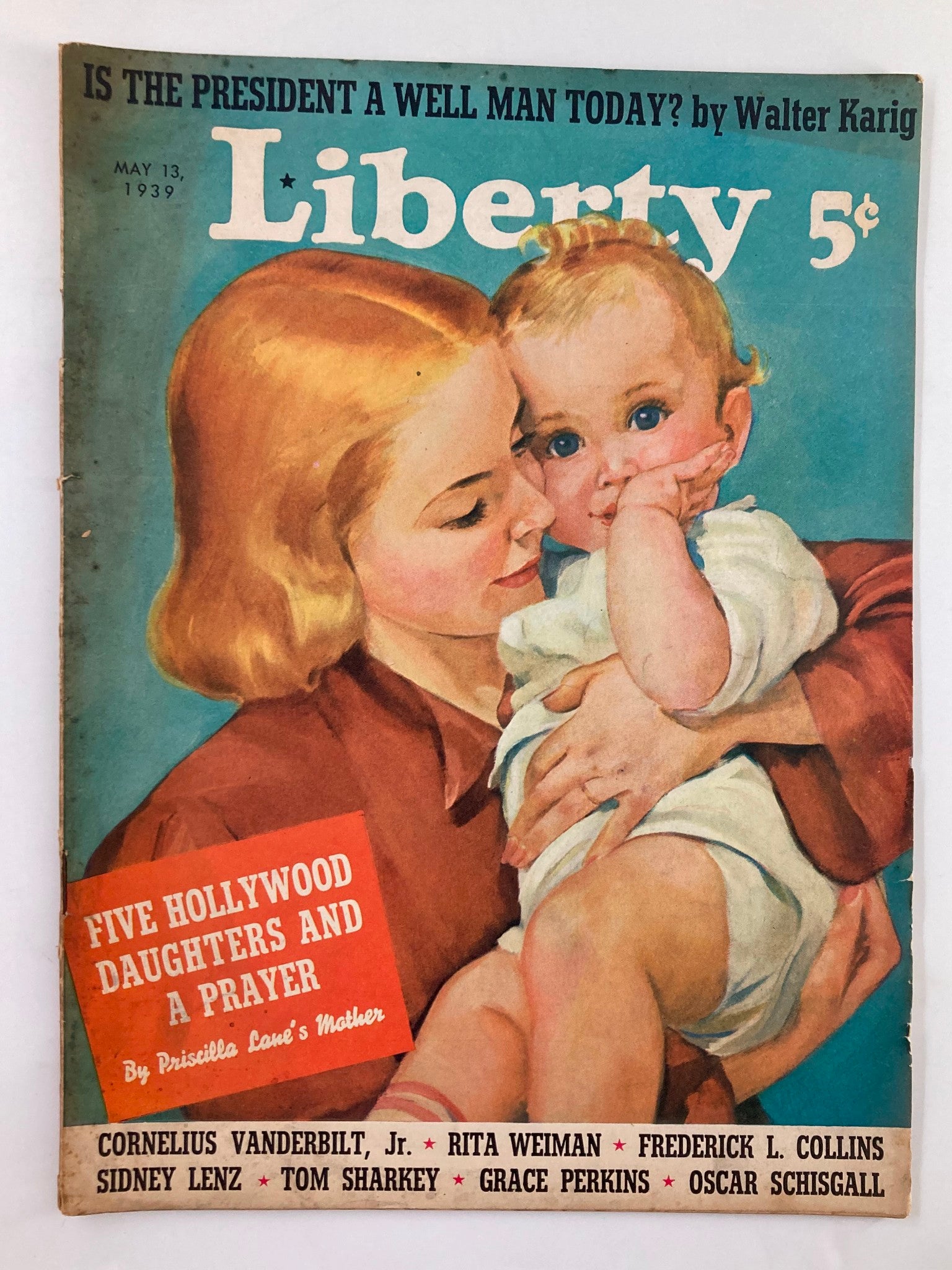 VTG Liberty Magazine May 13 1939 Five Hollywood Daughters and a Prayer No Label