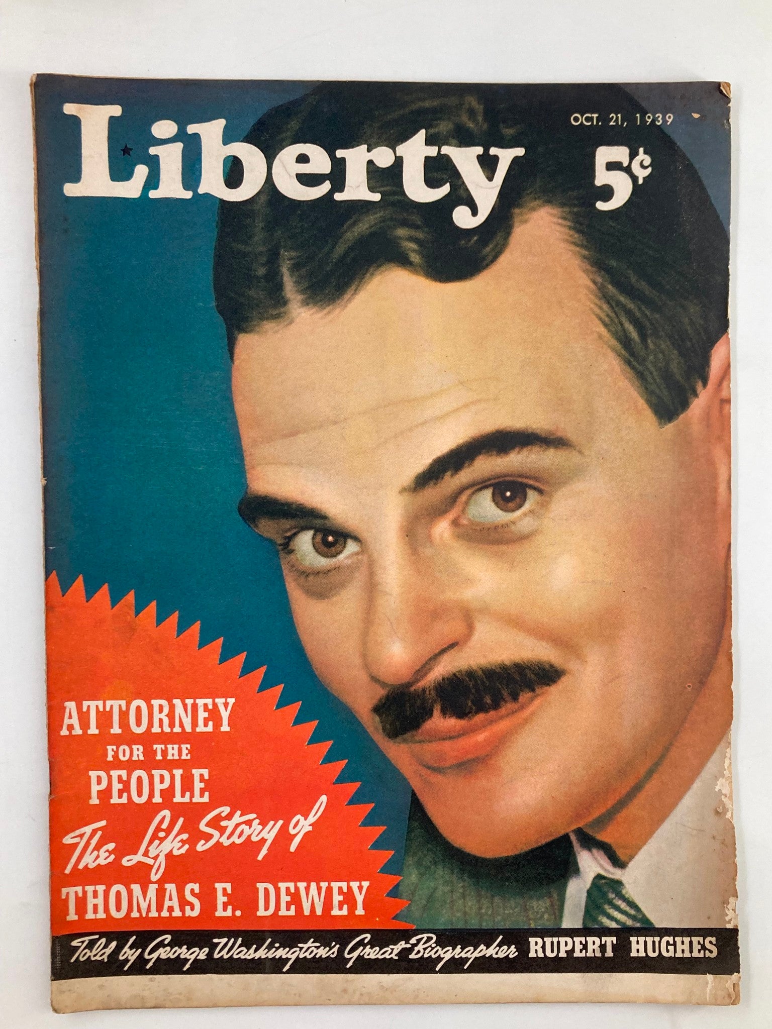 VTG Liberty Magazine October 21 1939 The Life Story of Thomas E. Dewey No Label