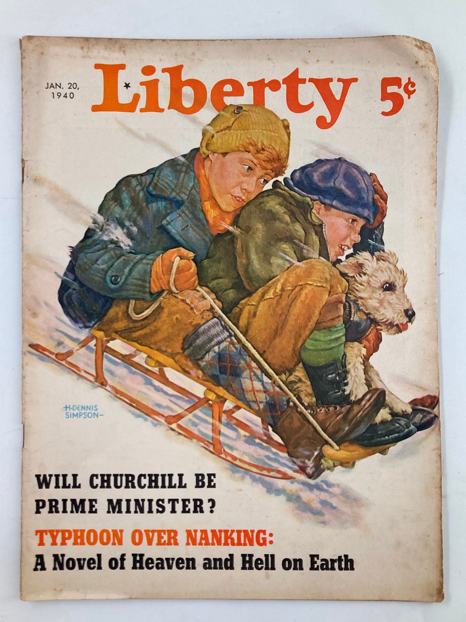 VTG Liberty Magazine January 20 1940 A Novel of Heaven & Hell on Earth No Label