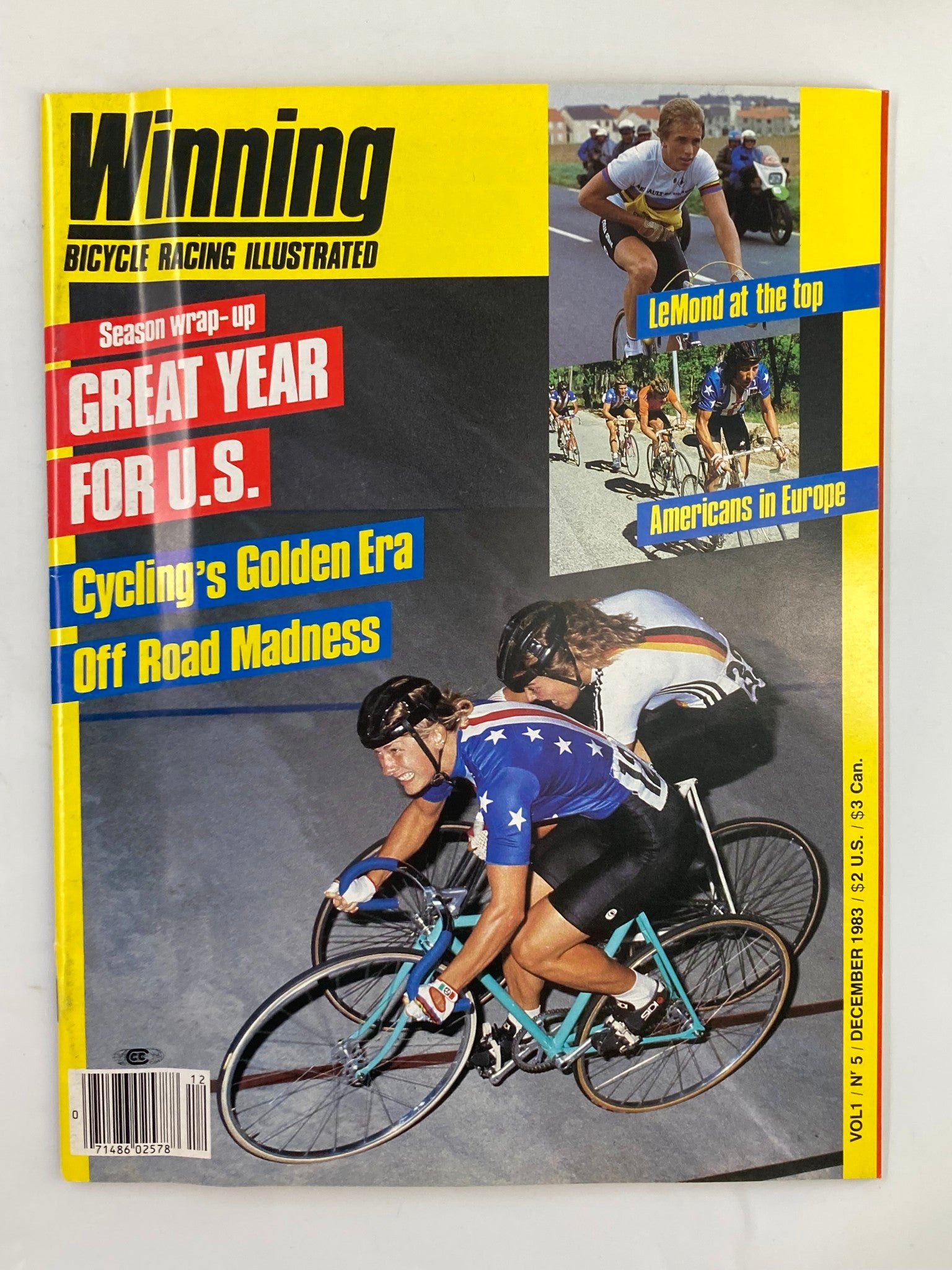 VTG Winning Bicycle Racing Illustrated December 1983 #5 Greg LeMond No Label