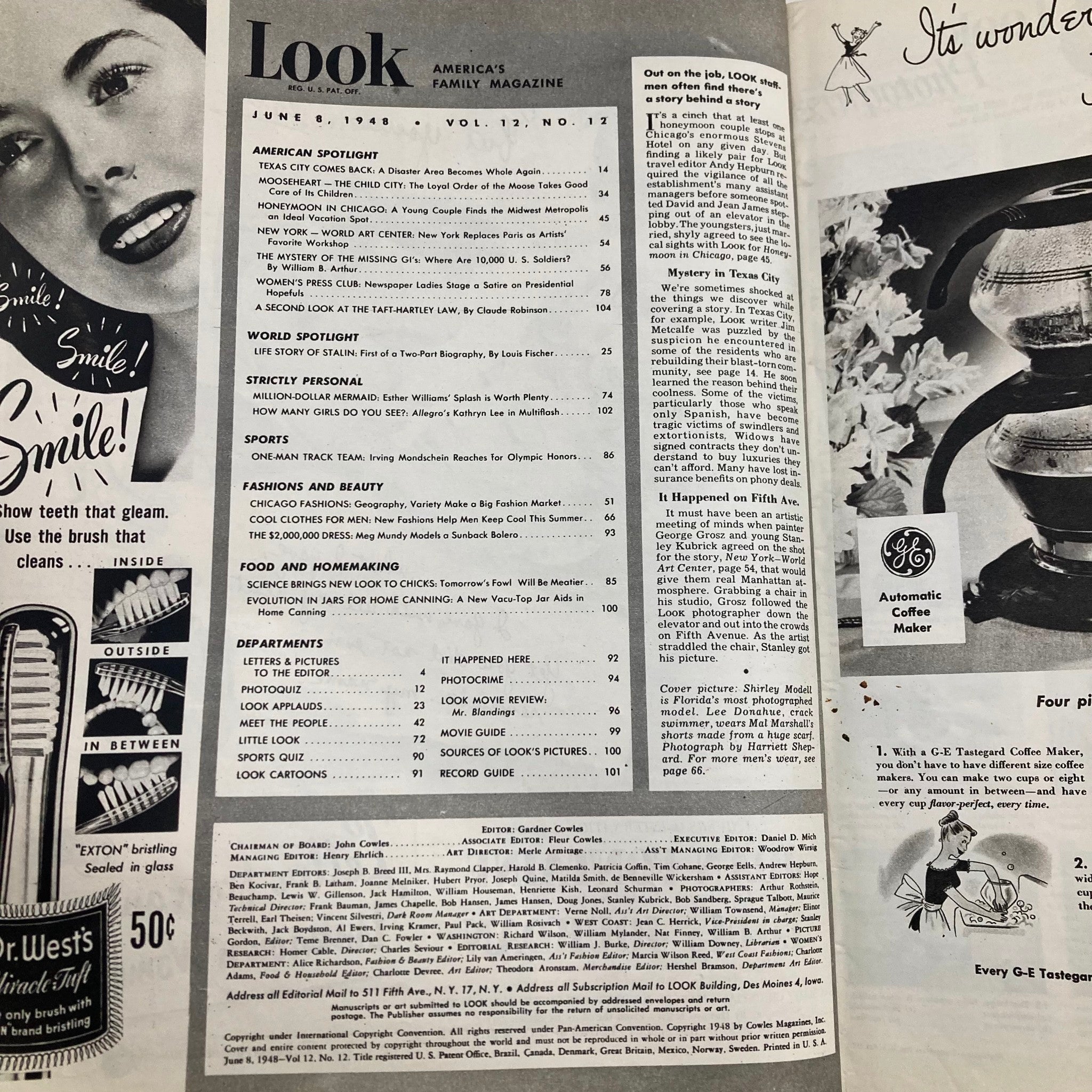 VTG Look Magazine June 8 1948 Vol 12 No. 12 Shirley Modell and Lee Donahue