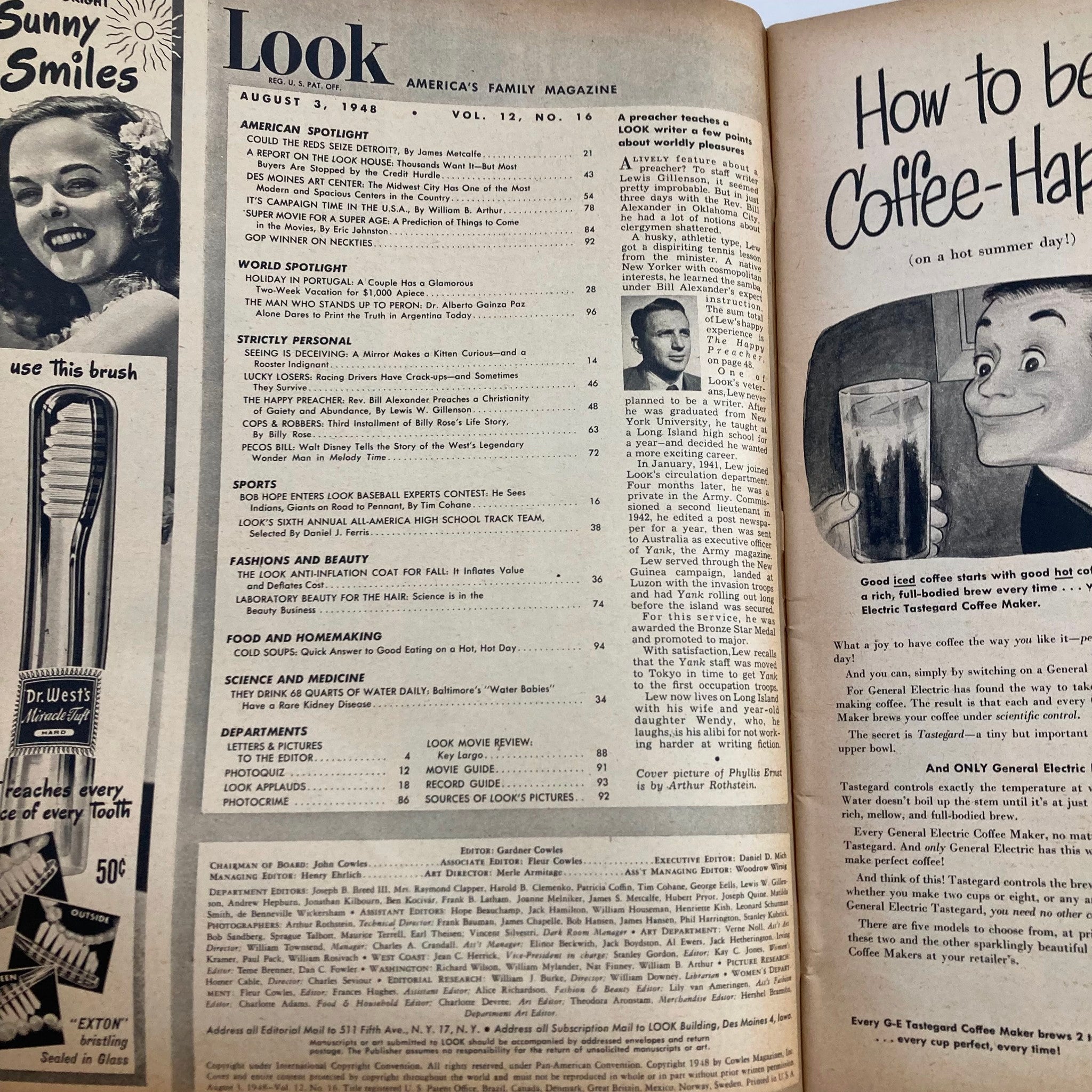 VTG Look Magazine August 3 1948 Vol 12 No. 16 Phyllis Ernst No Label