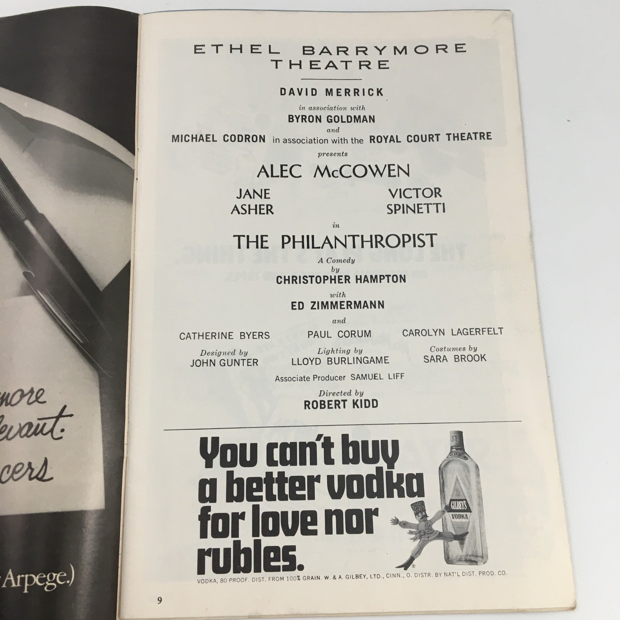 1971 Playbill Ethel Barrymore Theatre 'The Philanthropist' Alec McCowen