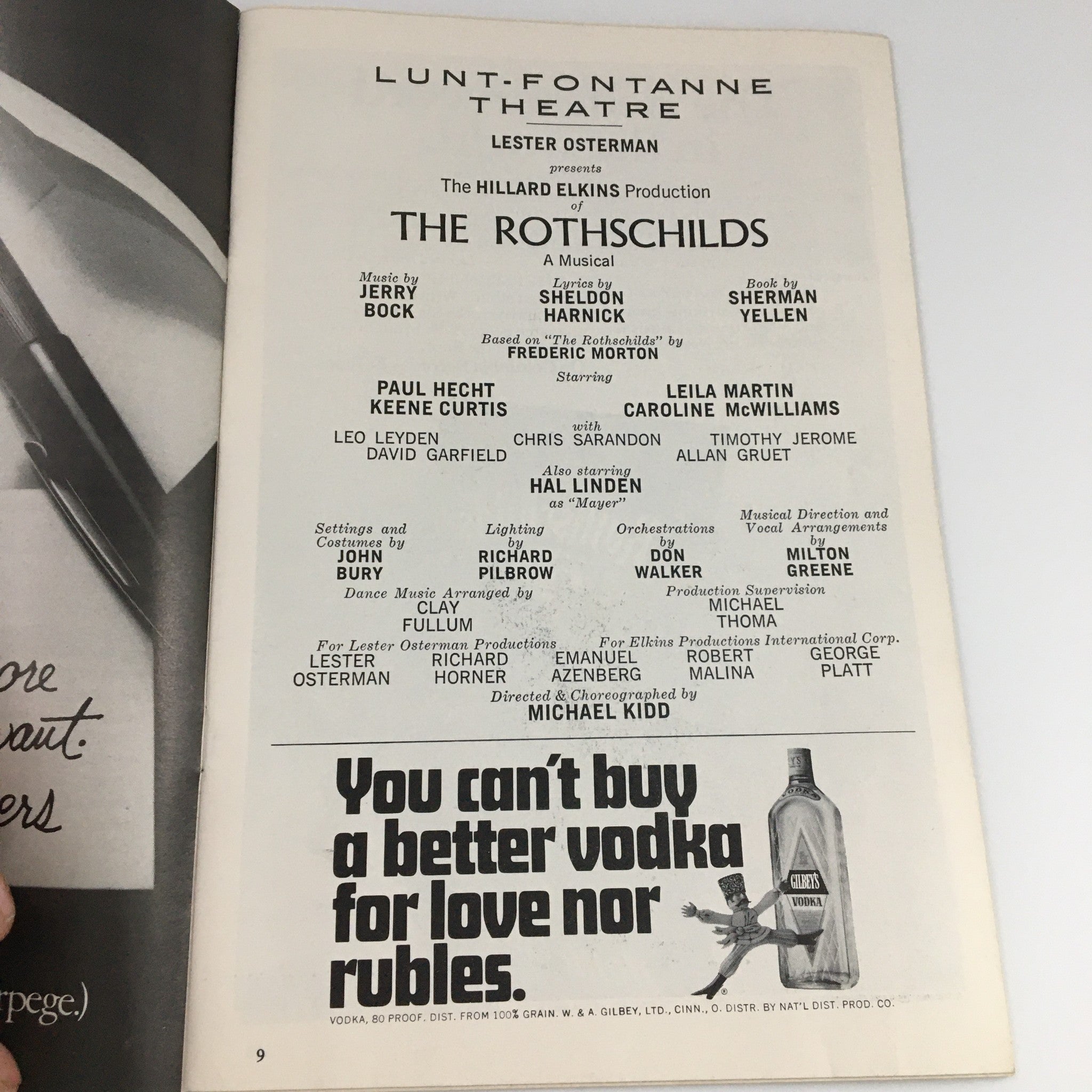 1971 Playbill Lunt-Fontanne Theatre 'The Rothschilds' Paul Hecht, Keene Curtis