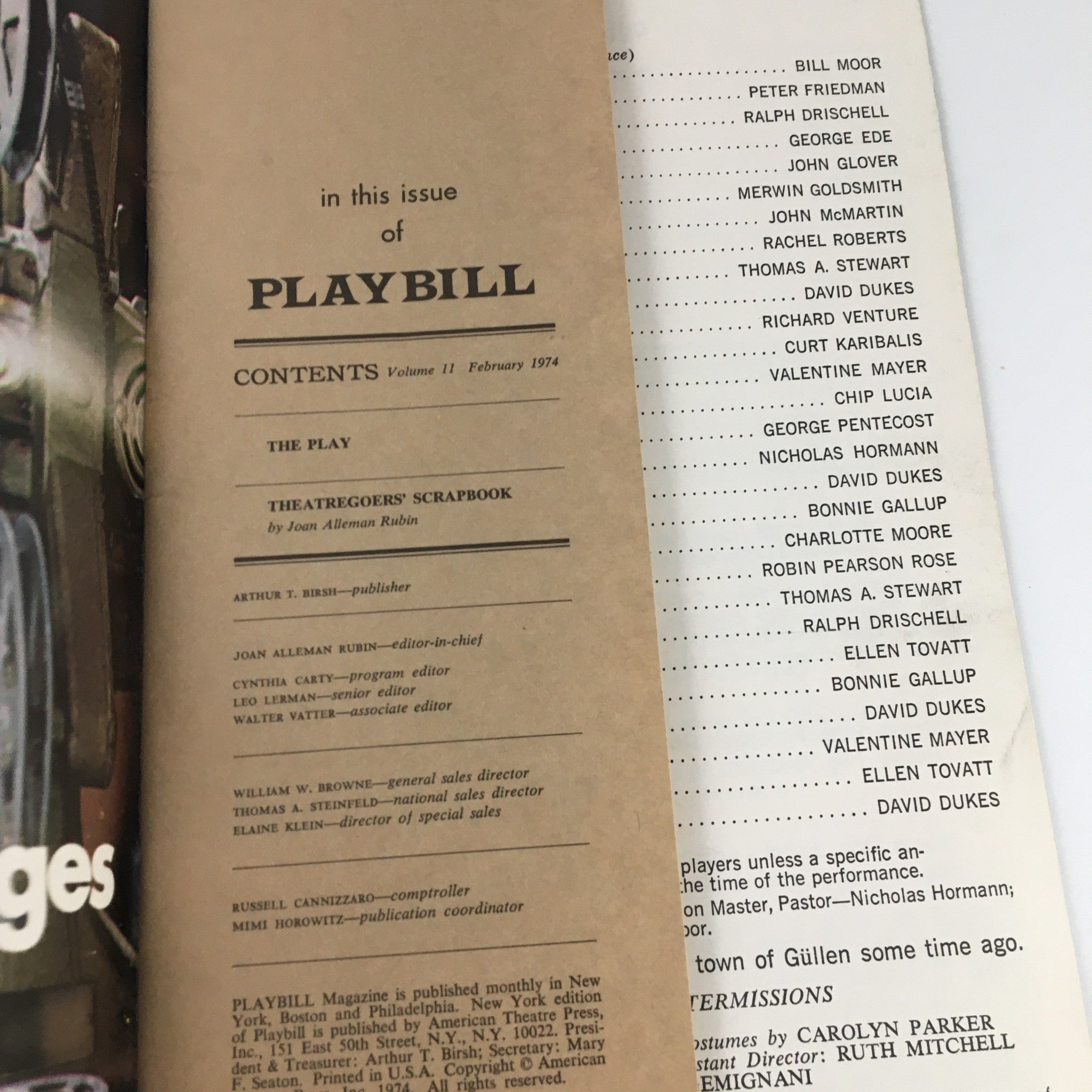 1974 Playbill Ethel Barrymore Theatre 'The Visit' 'Chemin De Fer' 'Holiday'