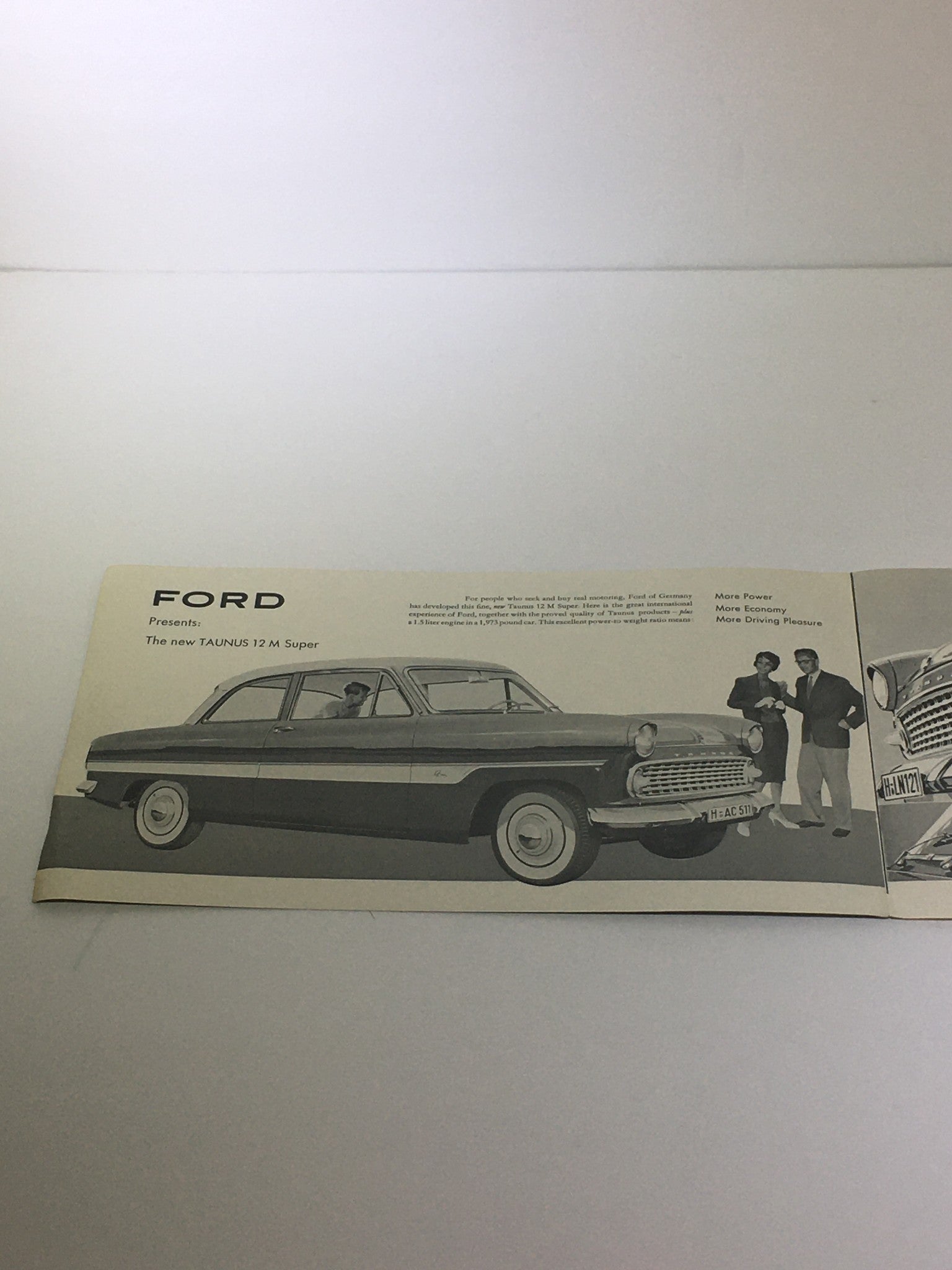 Vintage Ford Taunus 12-M Super 60-HP (SAE) 1.5 Liter Engine Car Catalog Brochure