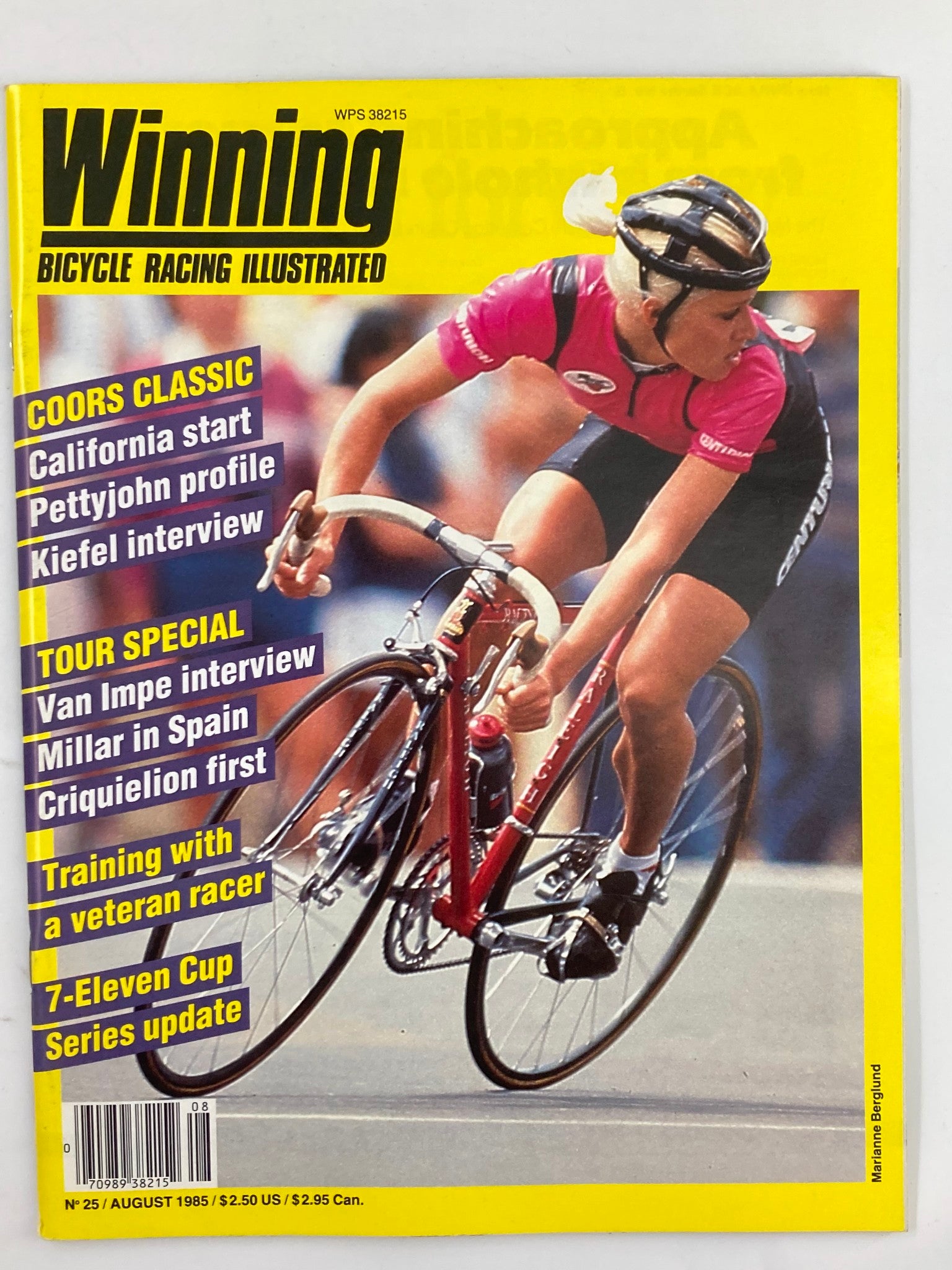 Winning Bicycle Racing Illustrated August 1985 #25 Marianne Berglund No Label