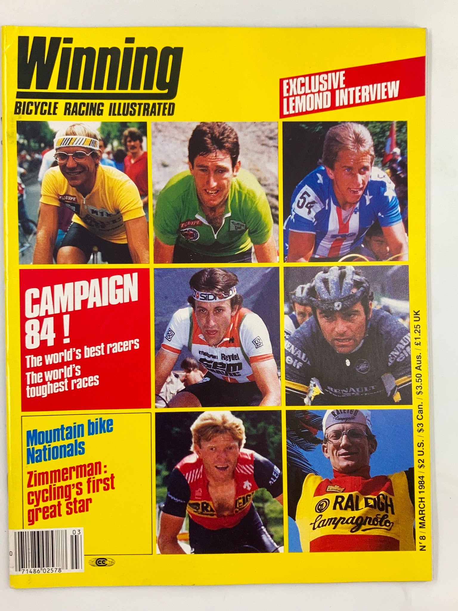 VTG Winning Bicycle Racing Illustrated Mach 1984 #8 Tour de France No Label