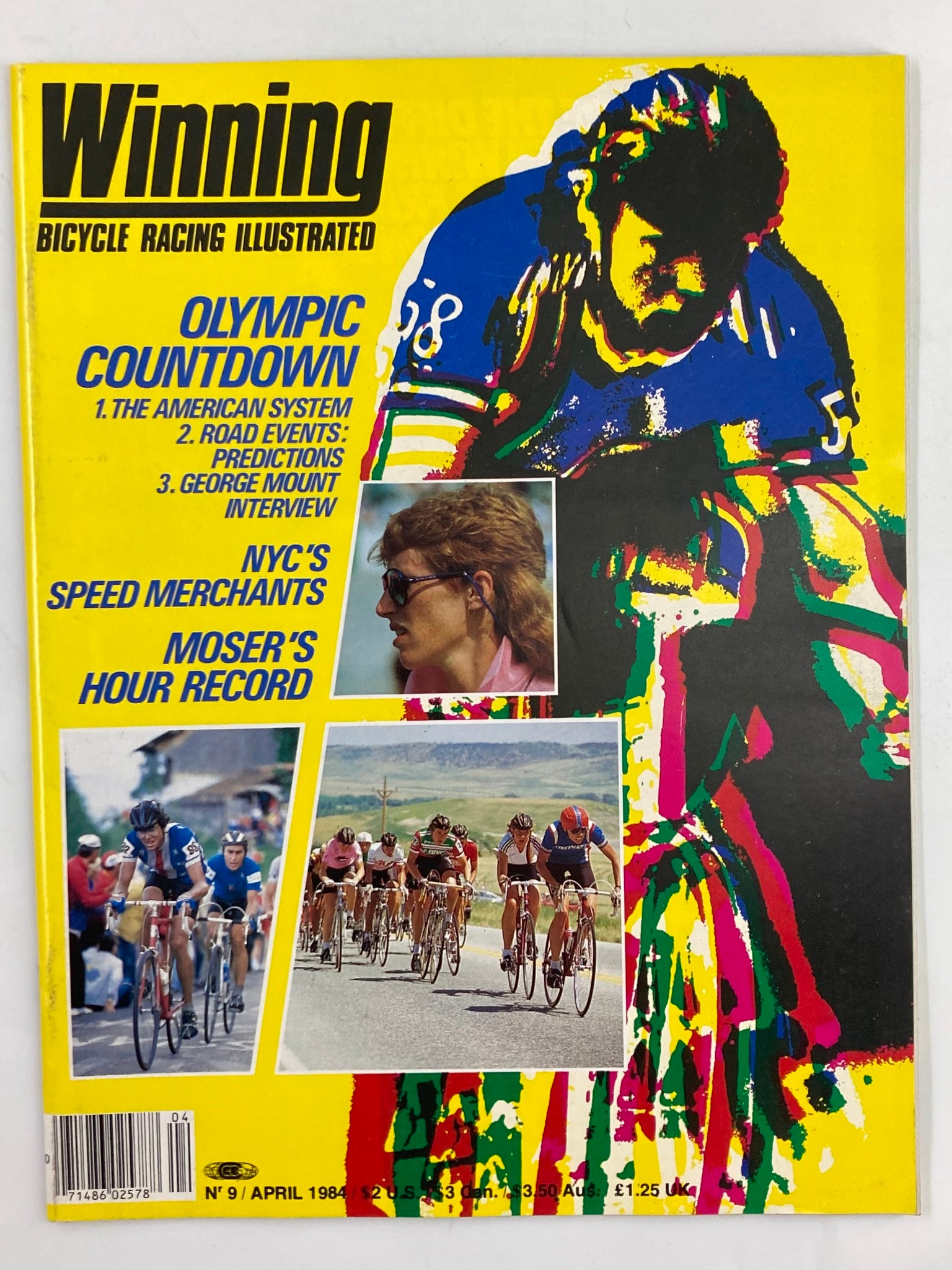 VTG Winning Bicycle Racing Illustrated April 1984 #9 Los Angeles Games No Label