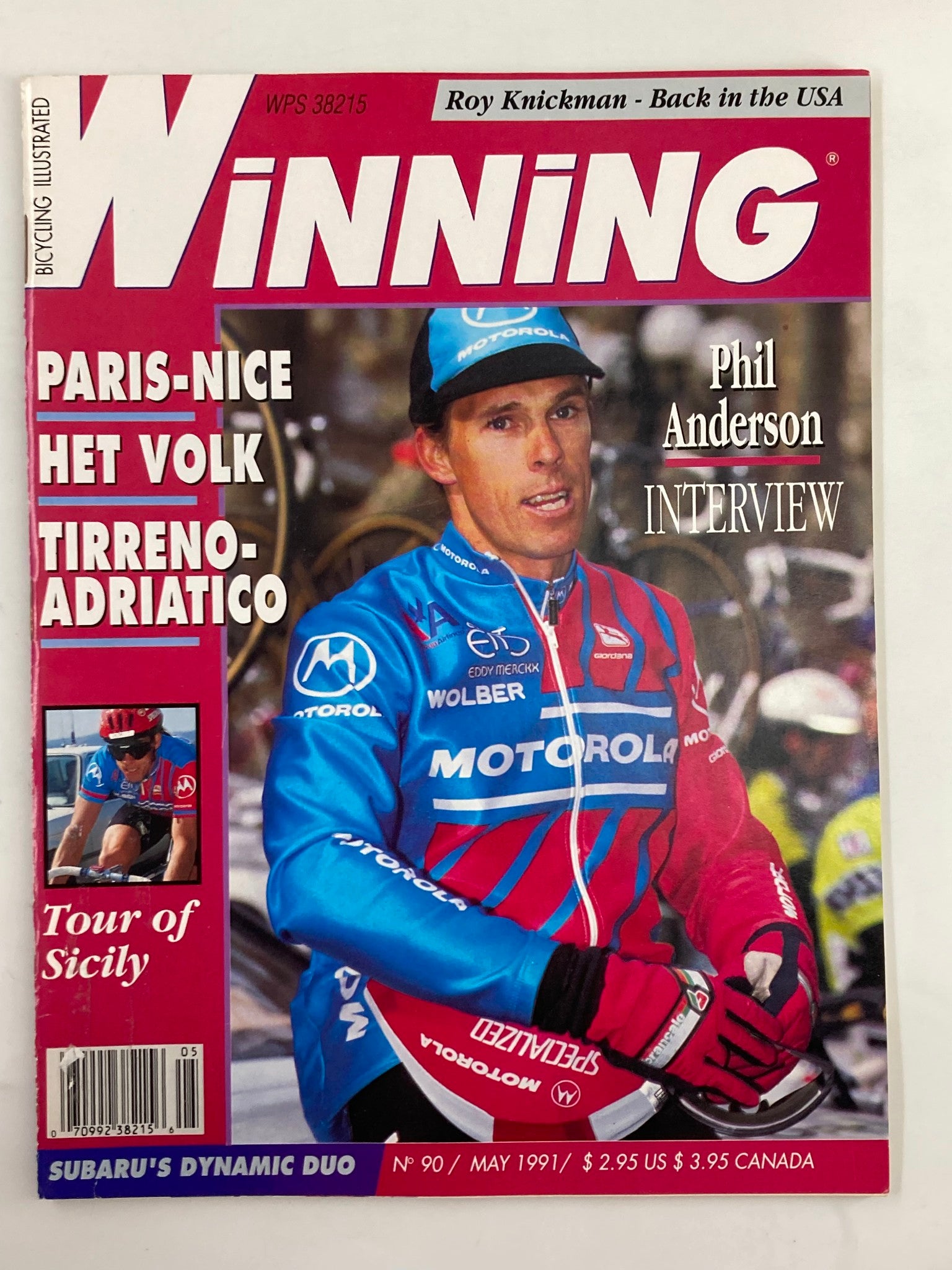 Winning Bicycle Racing Illustrated May 1991 #90 Phil Anderson No Label