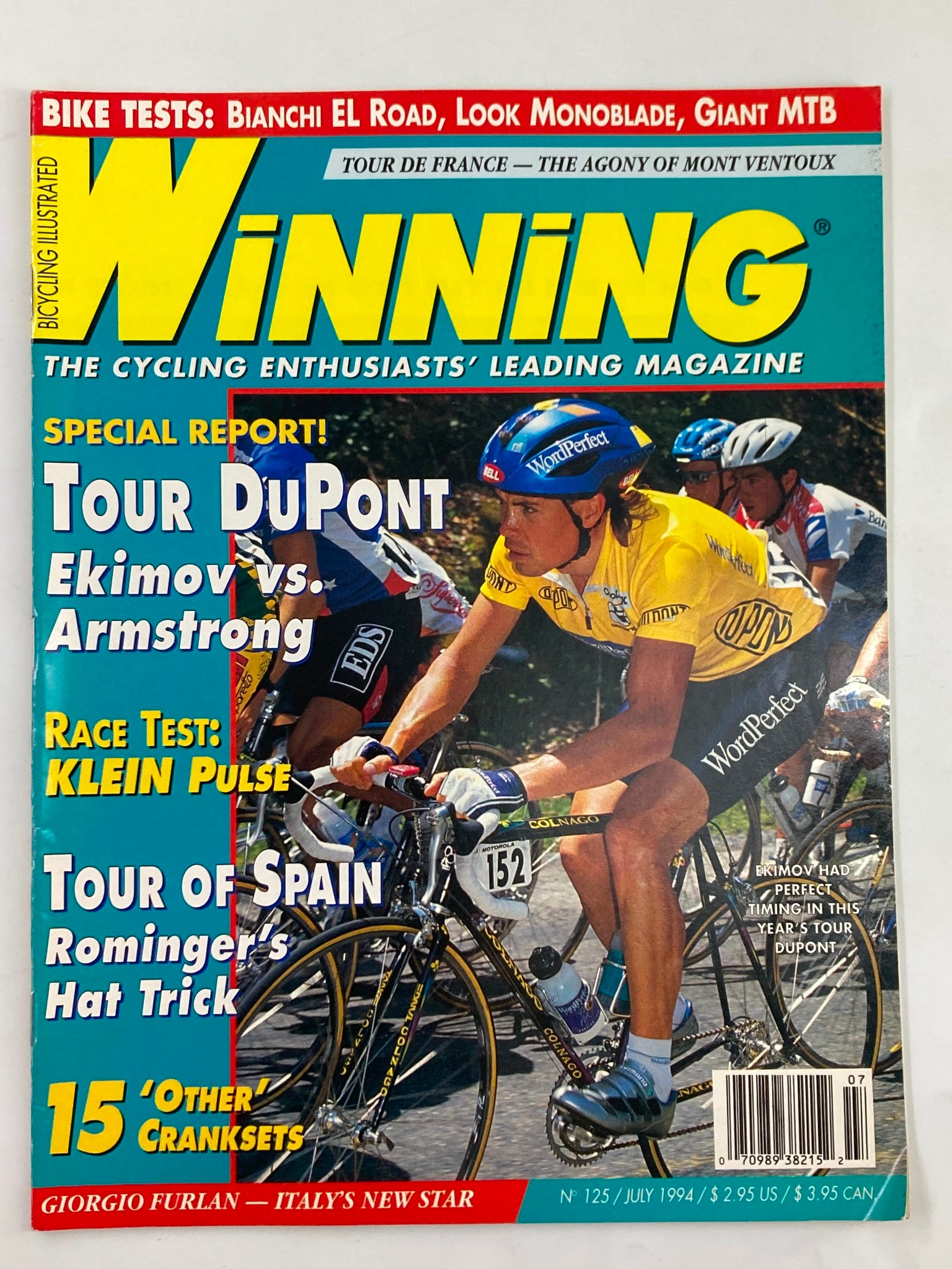 Winning Bicycle Racing Illustrated July 1994 #125 Slava Ekimov No Label