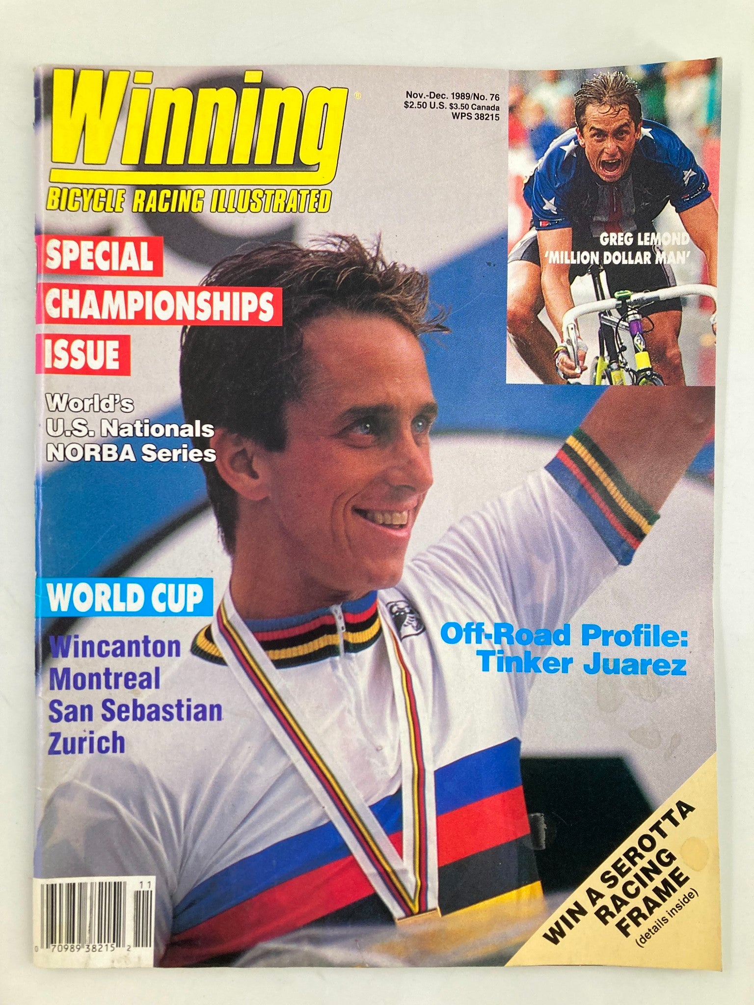 VTG Winning Bicycle Racing Illustrated December 1989 #76 Greg LeMond No Label