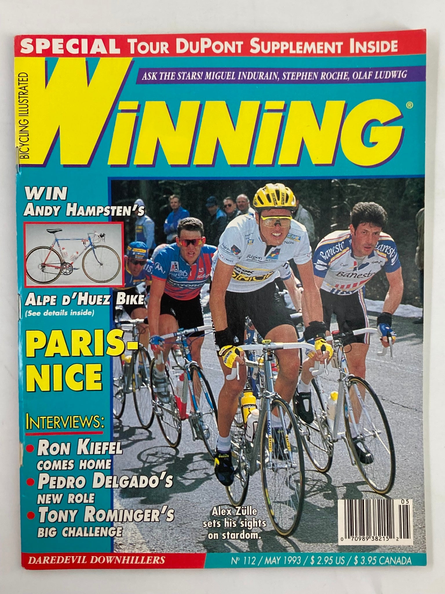 Winning Bicycle Racing Illustrated May 1993 #112 Alex Zuelle on Stardom No Label