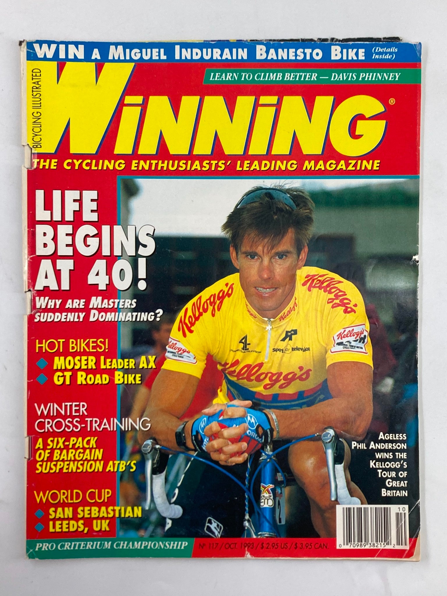 Winning Bicycle Racing Illustrated October 1993 #117 Phil Anderson No Label