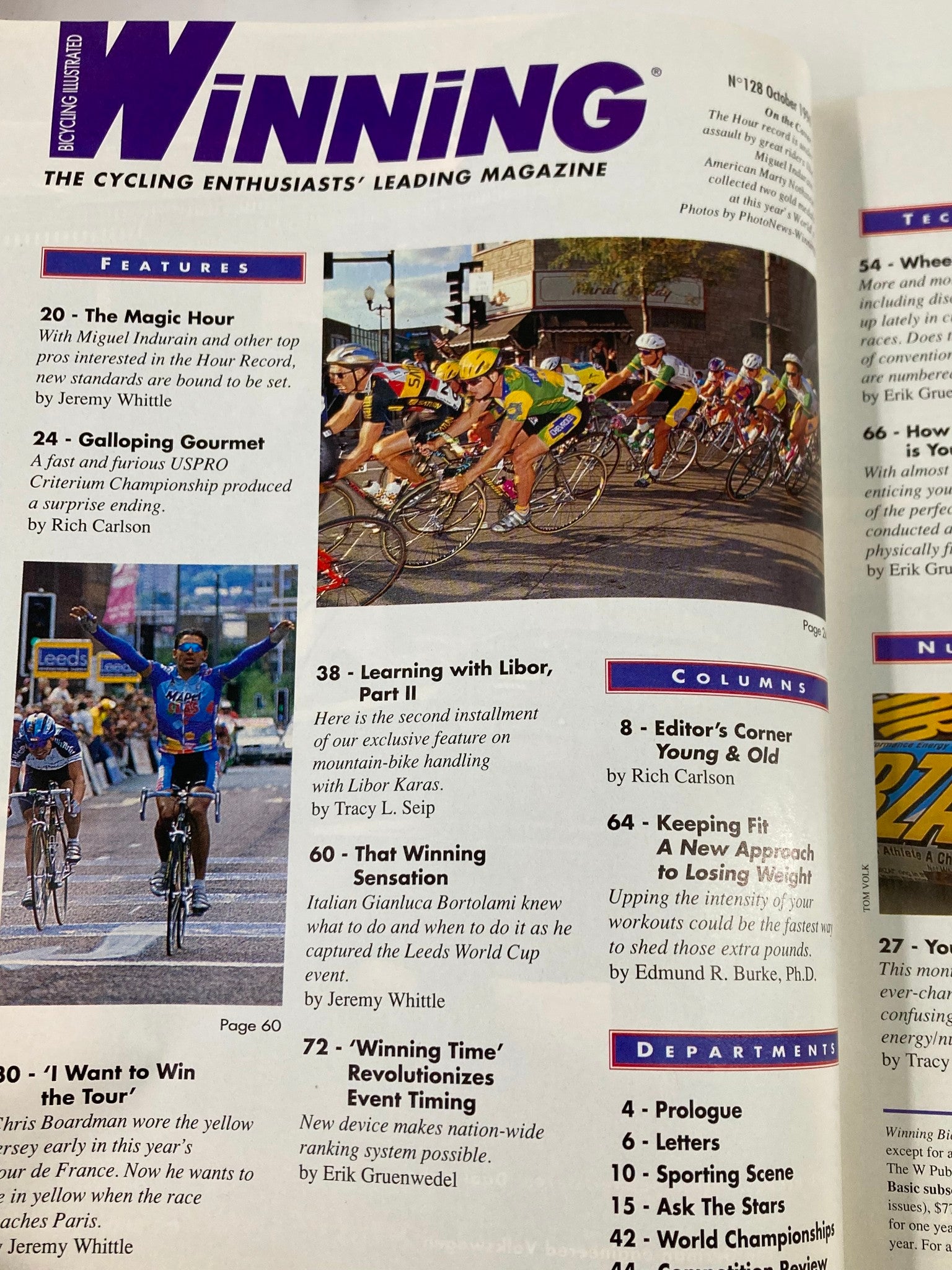 Winning Bicycle Racing Illustrated October 1994 #128 Boardman, Indurain No Label