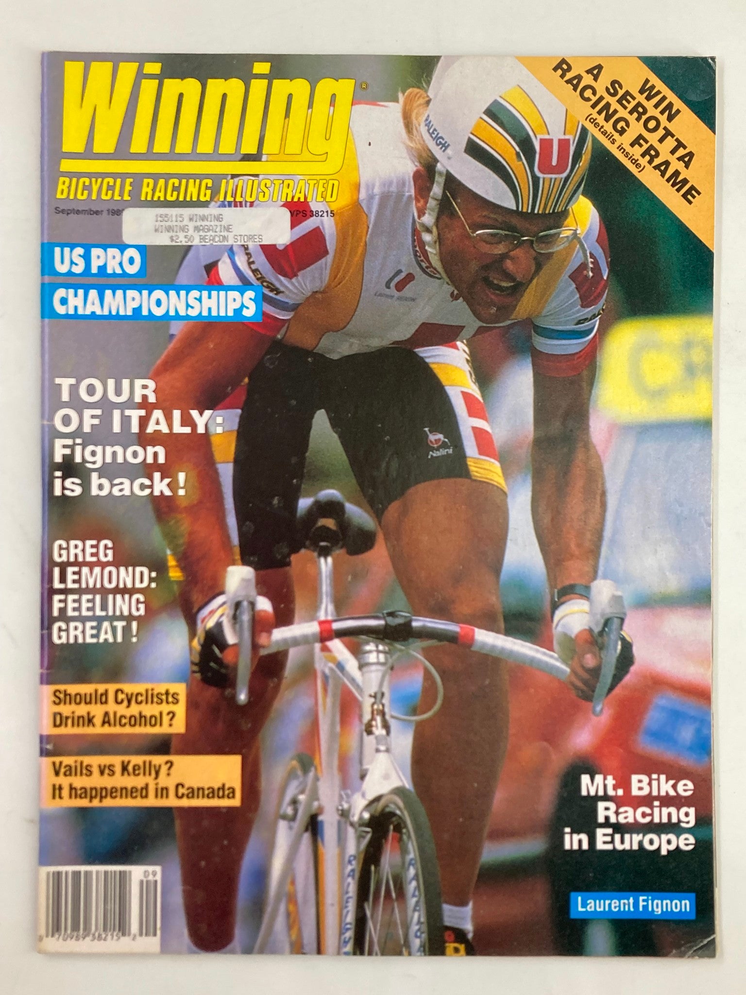 VTG Winning Bicycle Racing Illustrated September 1989 Laurent Fignon No Label