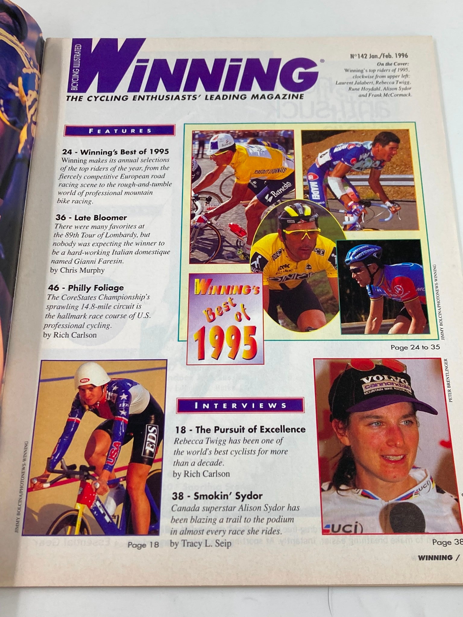 Winning Bicycle Racing Illustrated January 1996 No. 142 Laurent Jalabert